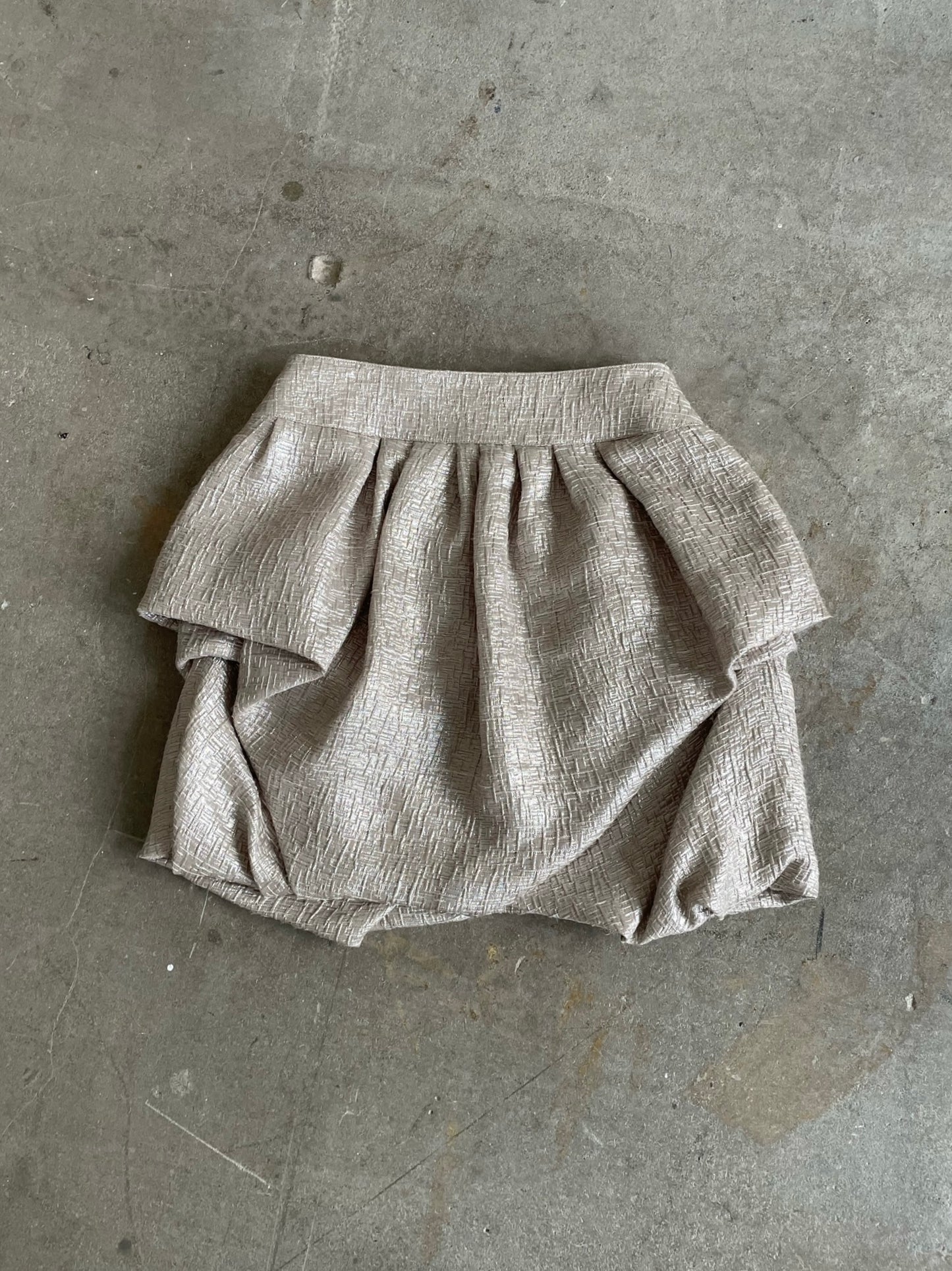 JAPANESE DESIGNER GOLD FOLDED SKIRT