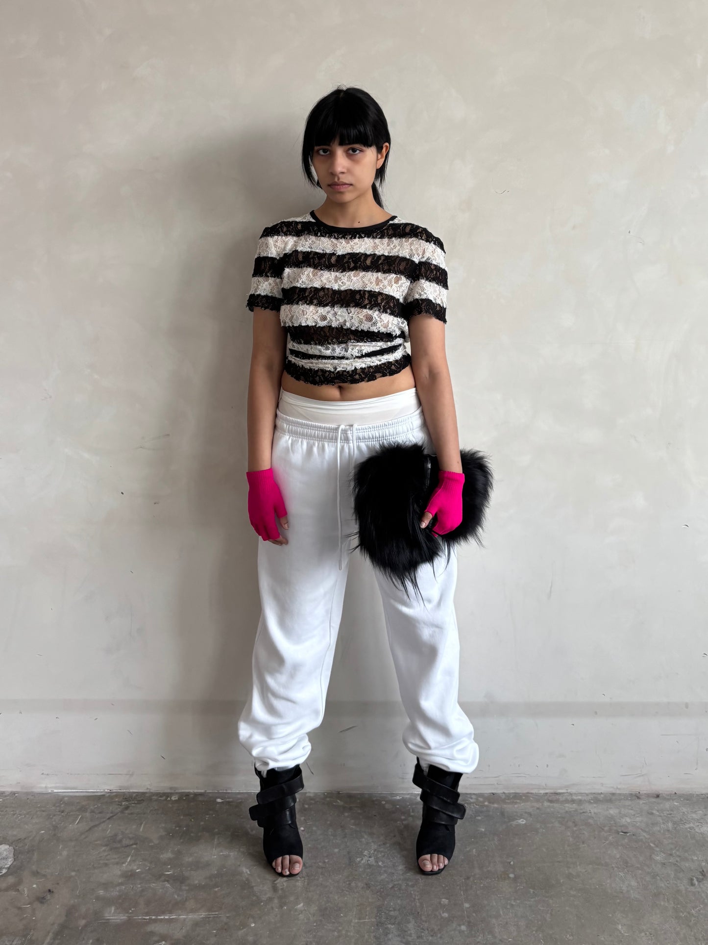 SPORTMAX CODE LACE STRIPE TOP