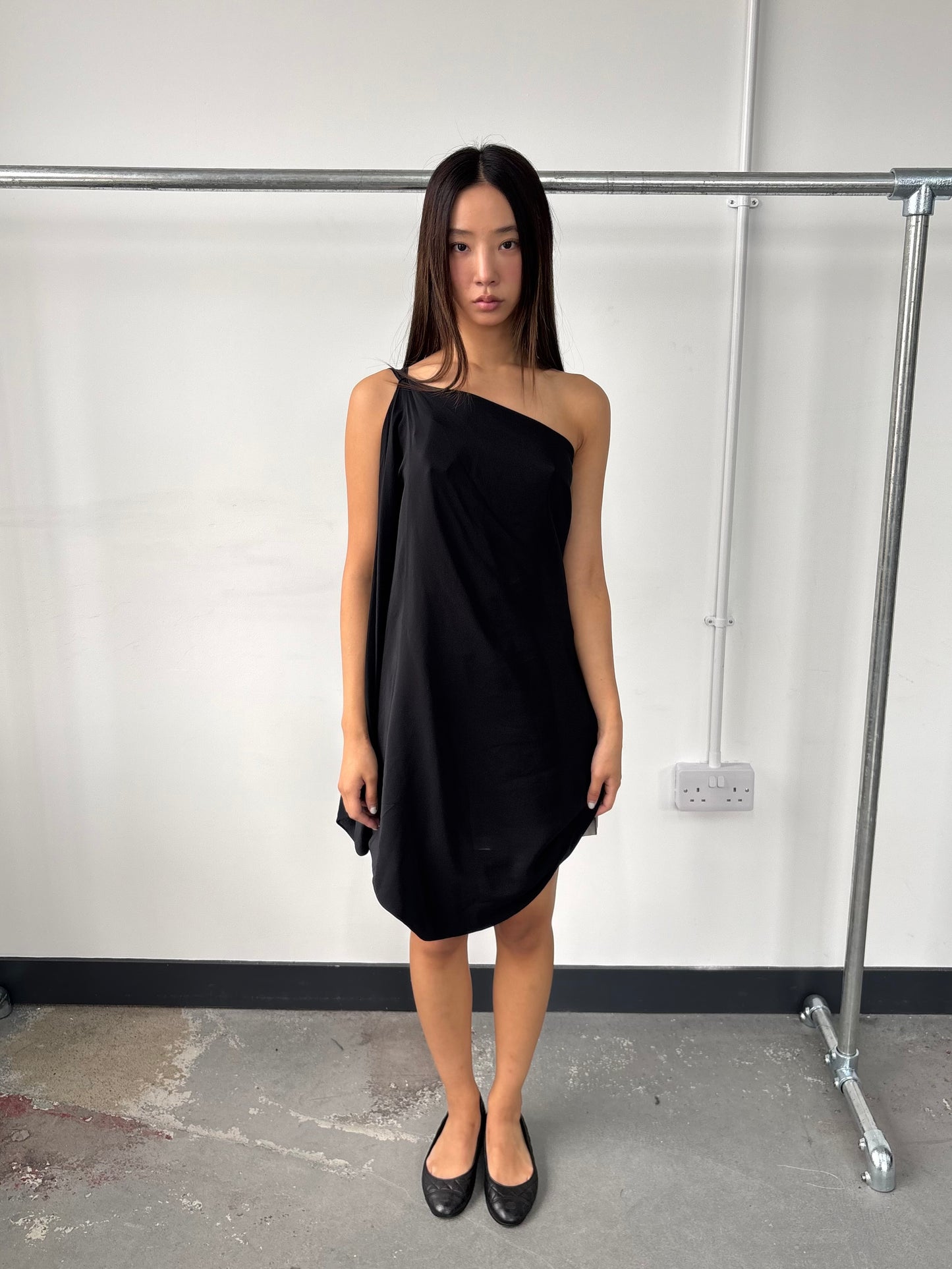 ITALIAN DESIGNER SILK DRAPE DRESS