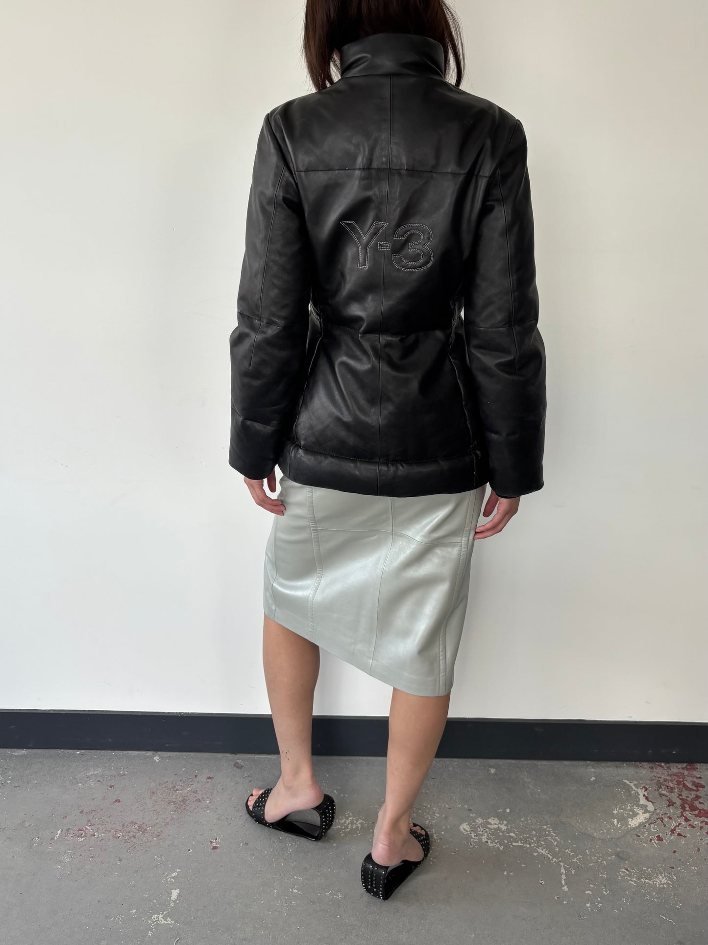 Y3 CIRCA 2003 LAMB LEATHER BOMBER JACKET