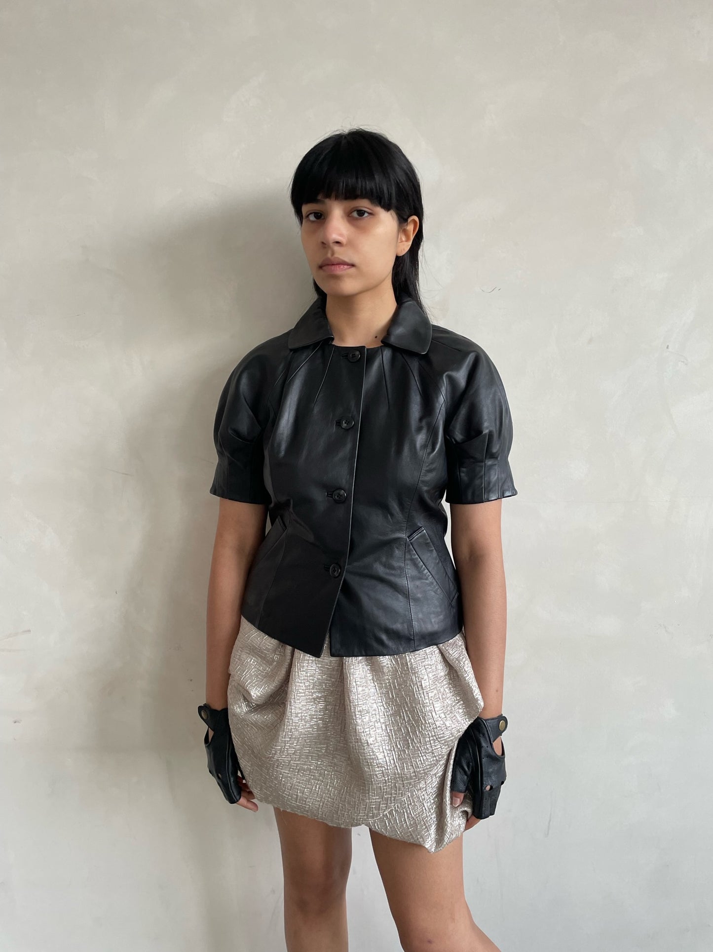 JAPANESE DESIGNER GOLD FOLDED SKIRT