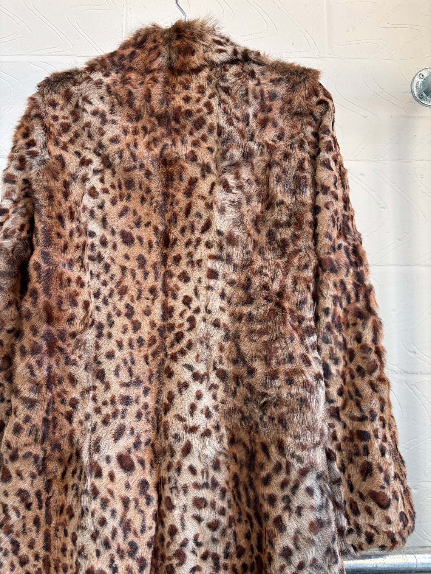 GOAT FUR CHEETAH PRINT COAT