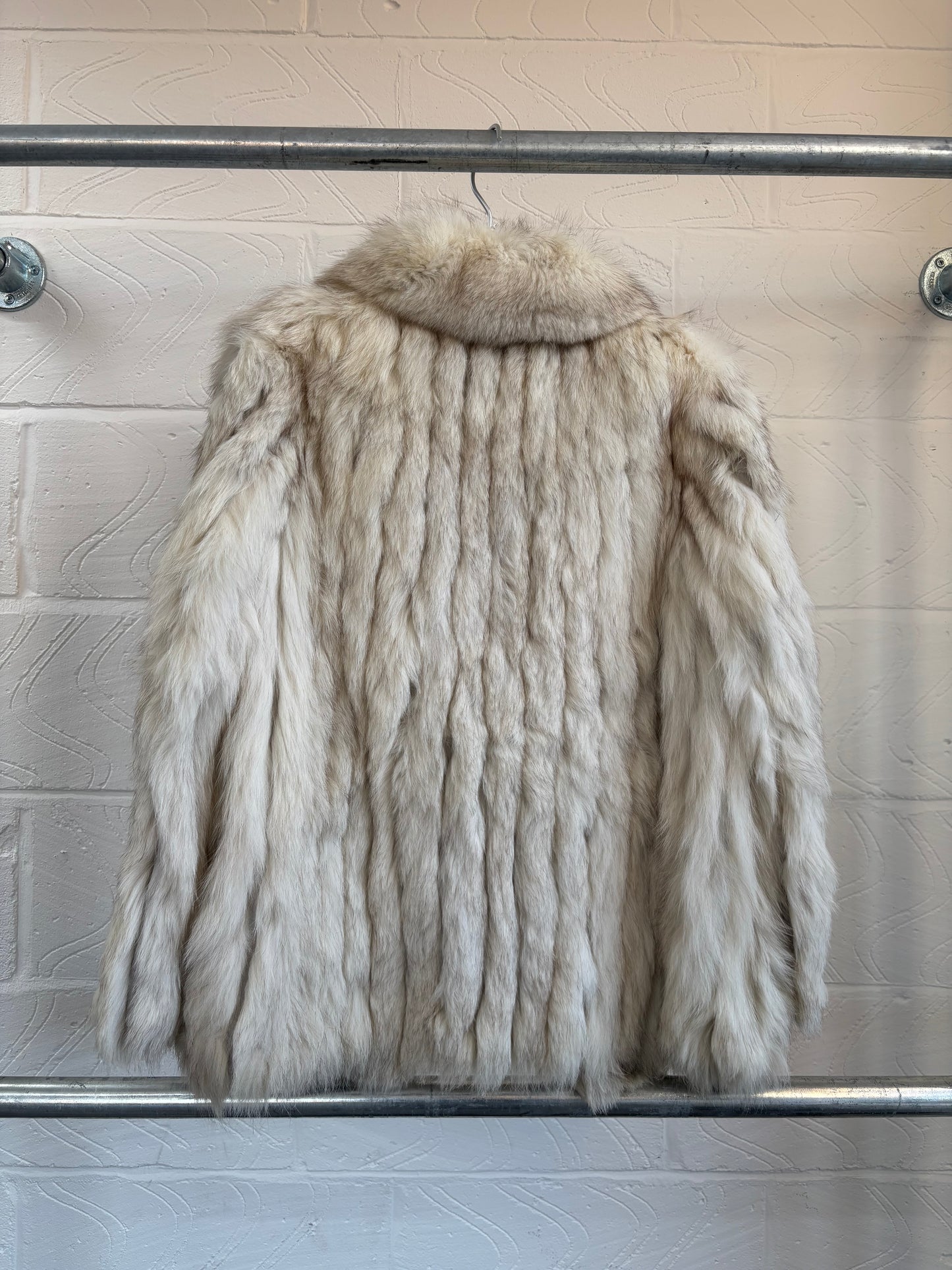 CREAM RIBBED FUR JACKET
