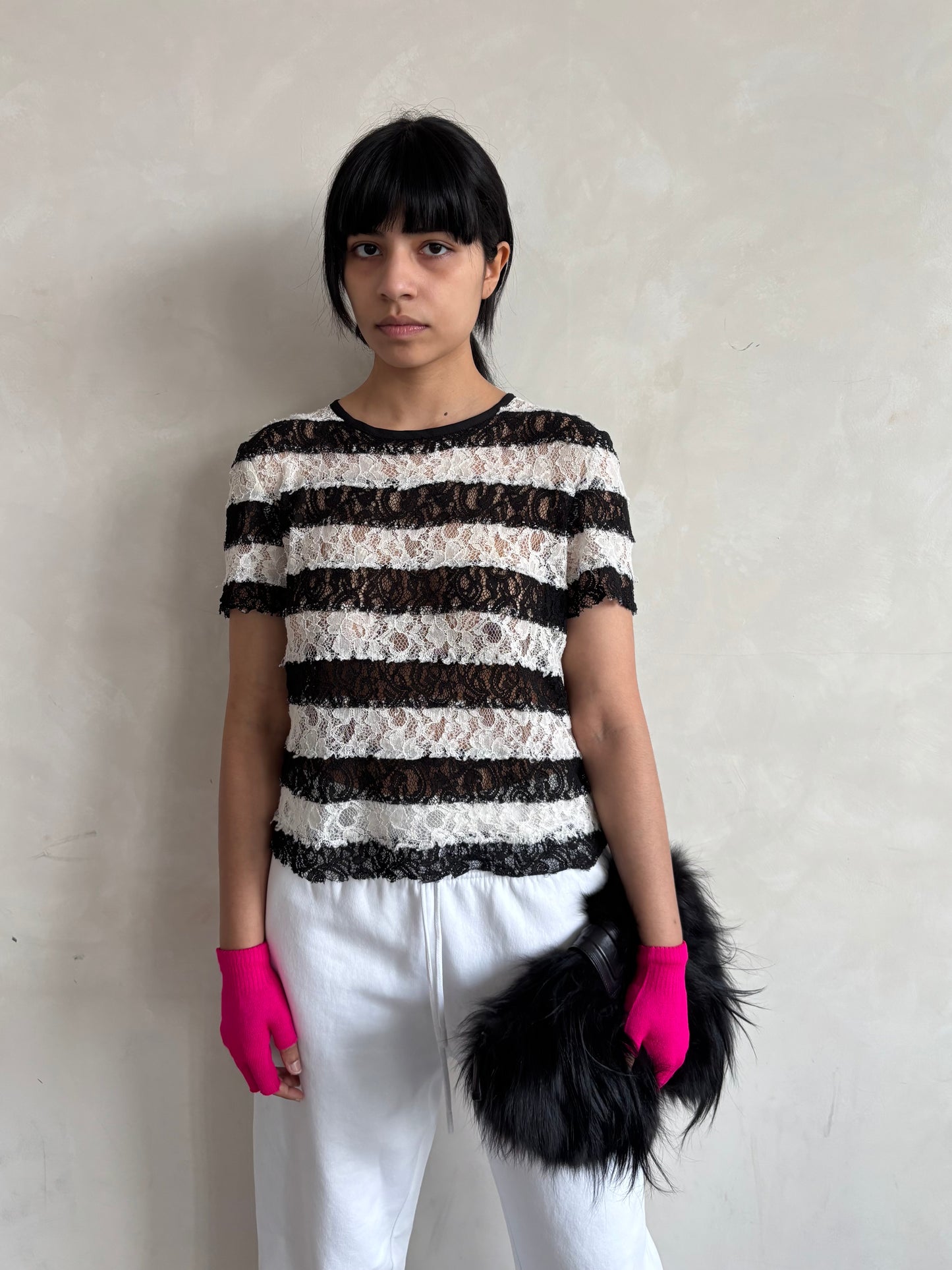 SPORTMAX CODE LACE STRIPE TOP