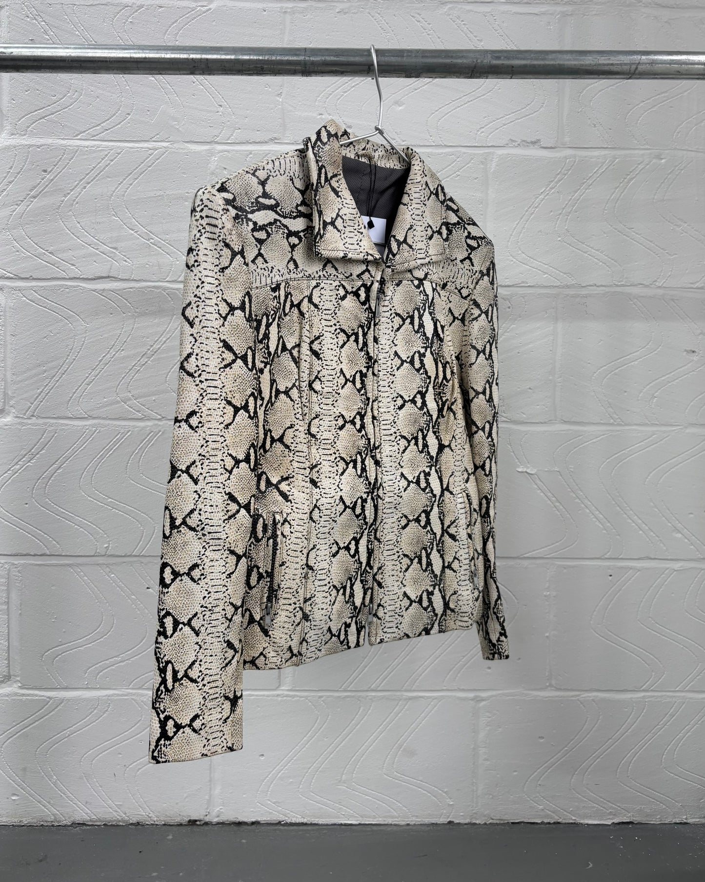 LEATHER SNAKE PRINT JACKET