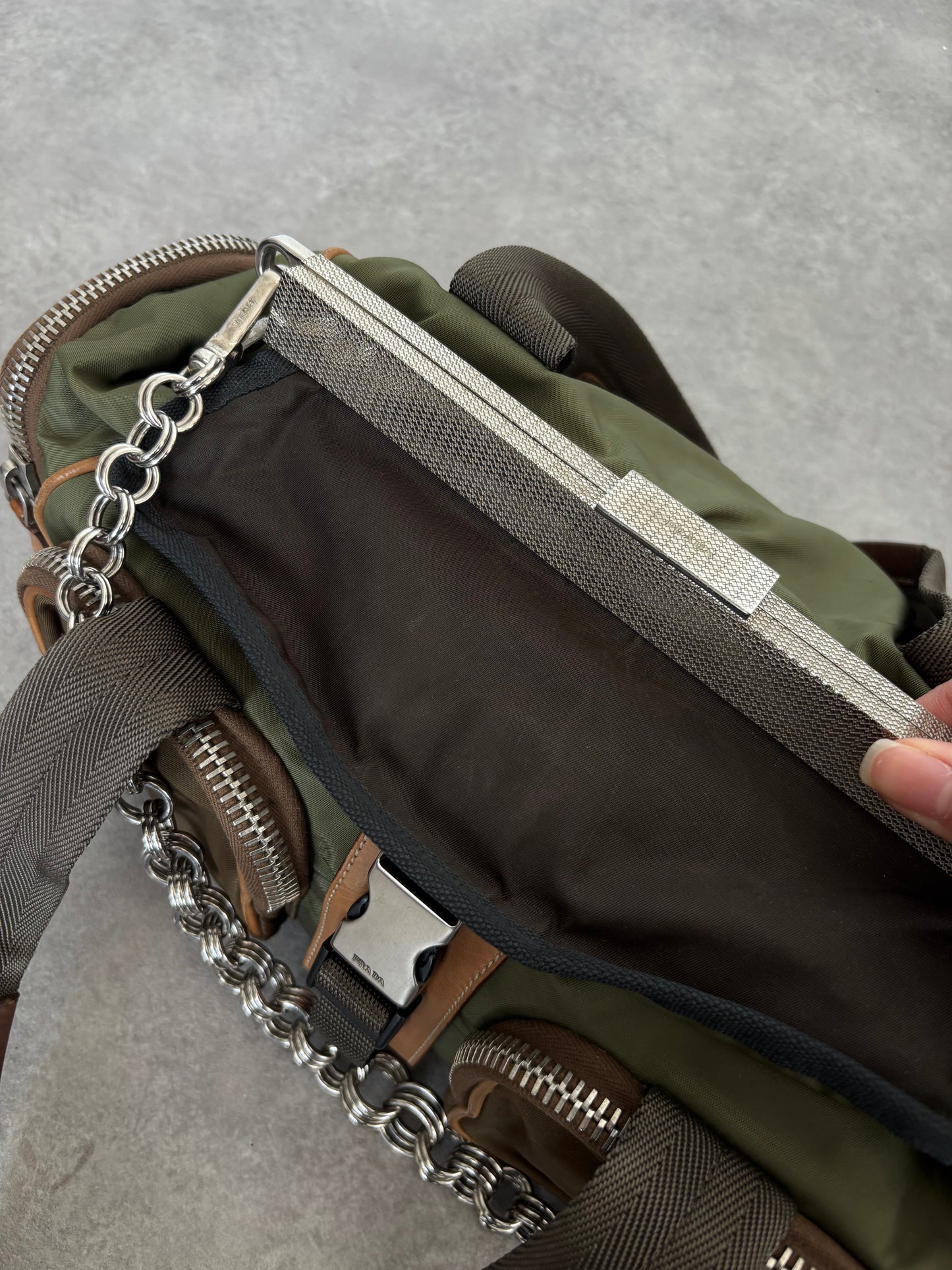 PRADA SS2004 CLASP CHAIN BAG