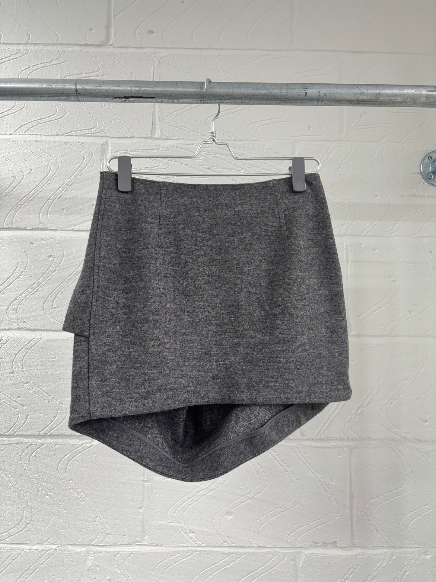 WOOL FOLDED MINI SKIRT