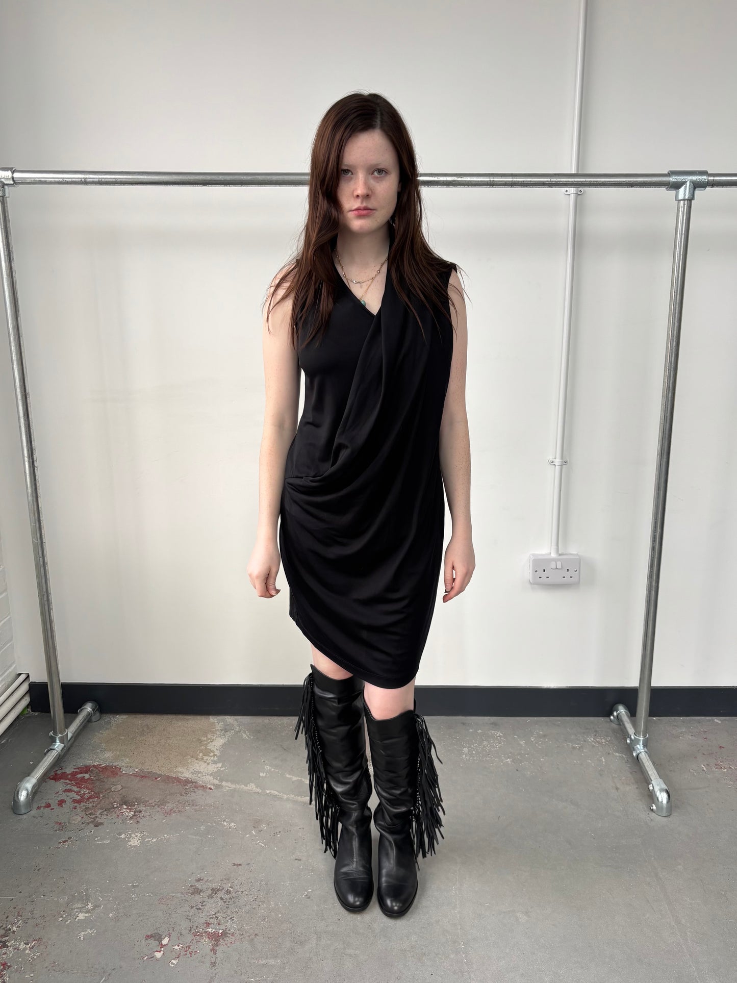 ITALIAN DESIGNER DRAPE DRESS