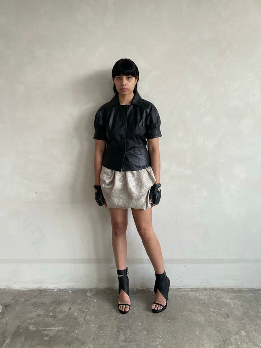 JAPANESE DESIGNER GOLD FOLDED SKIRT