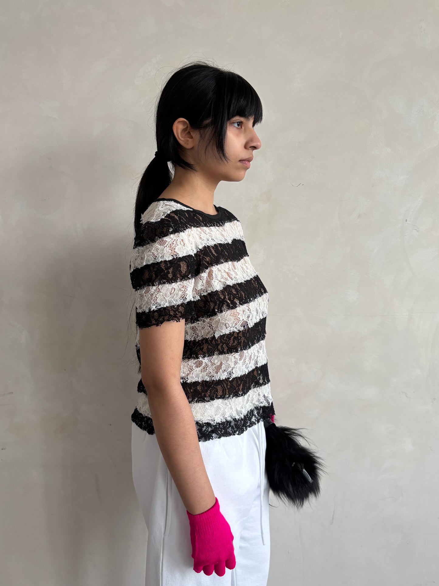 SPORTMAX CODE LACE STRIPE TOP