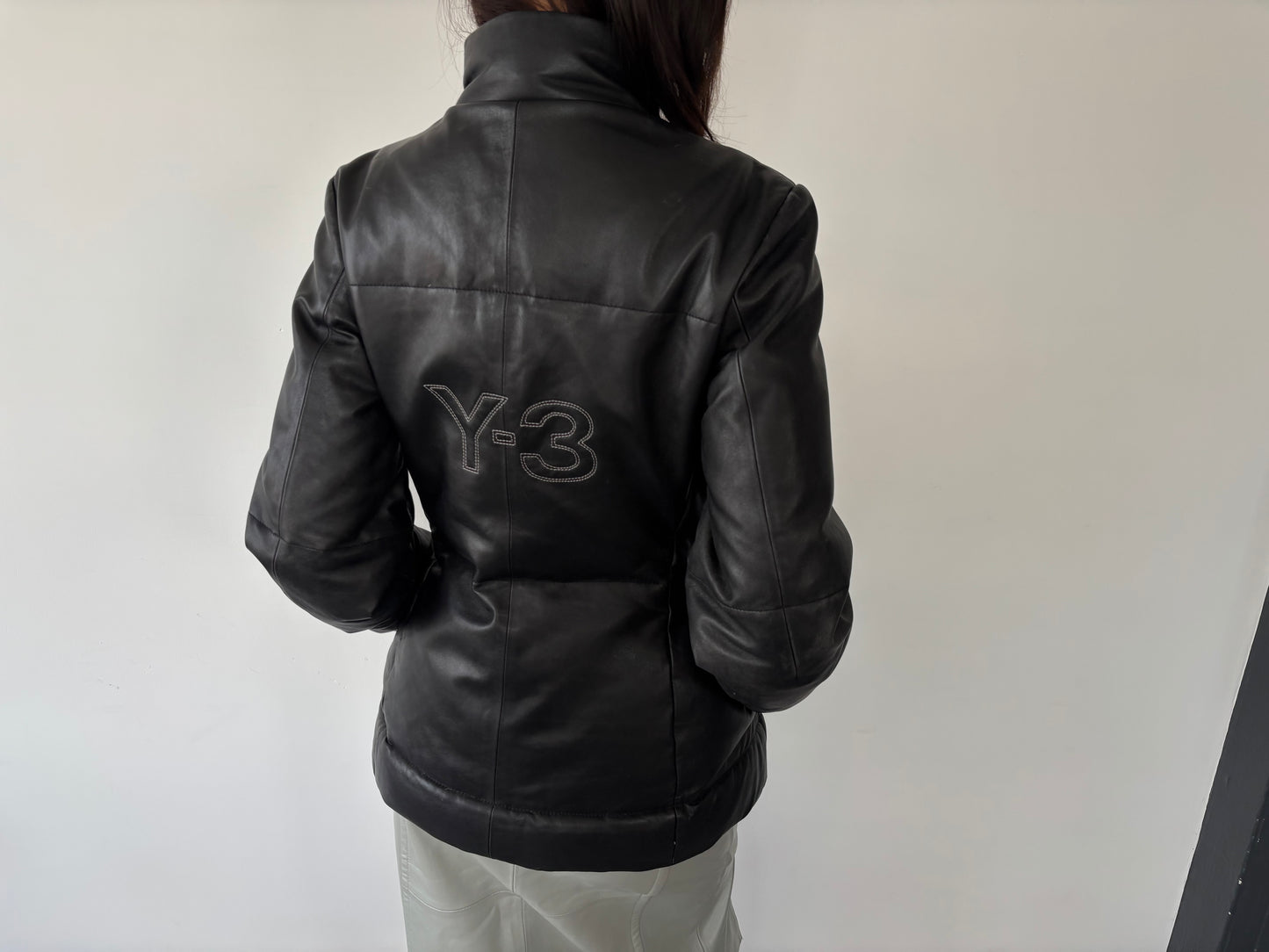 Y3 CIRCA 2003 LAMB LEATHER BOMBER JACKET