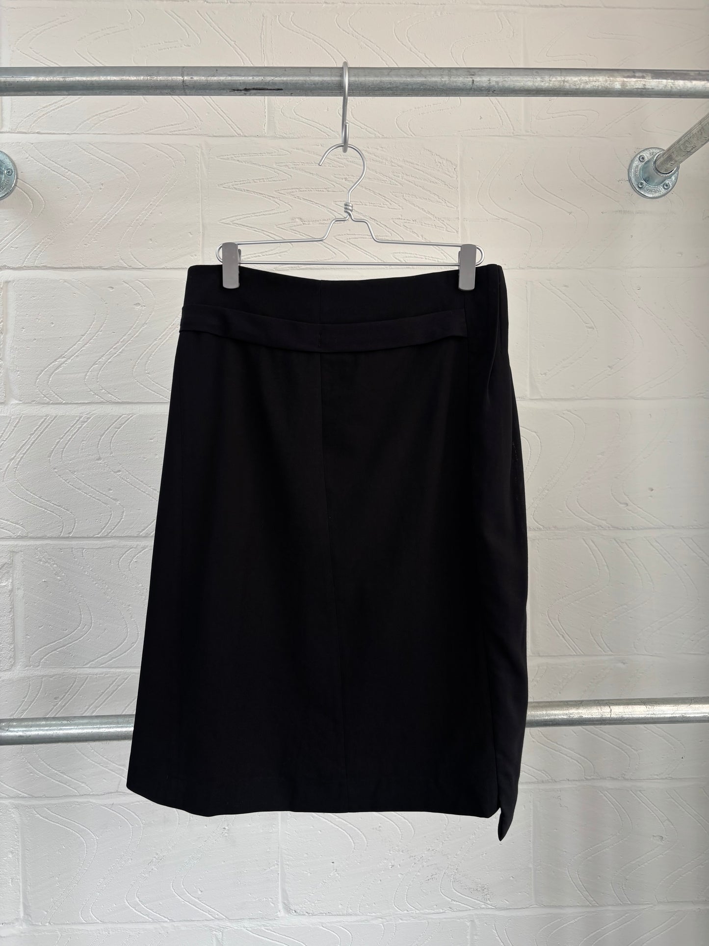 ITALIAN DESIGNER VIRGIN WOOL DRAPE SKIRT