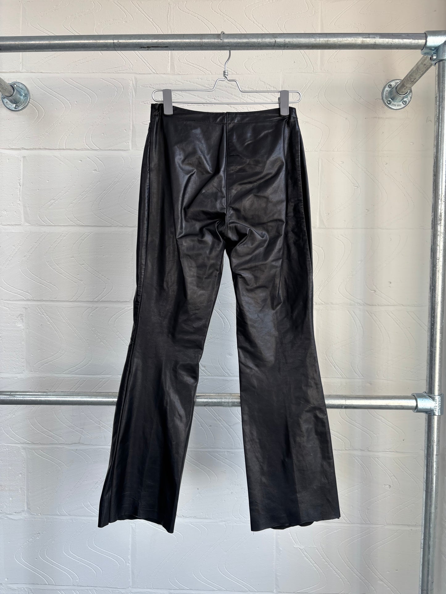 LEATHER TROUSERS WITH DETAILING ON KNEES