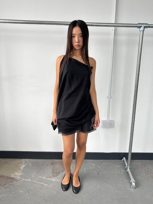 ITALIAN DESIGNER SILK DRAPE DRESS