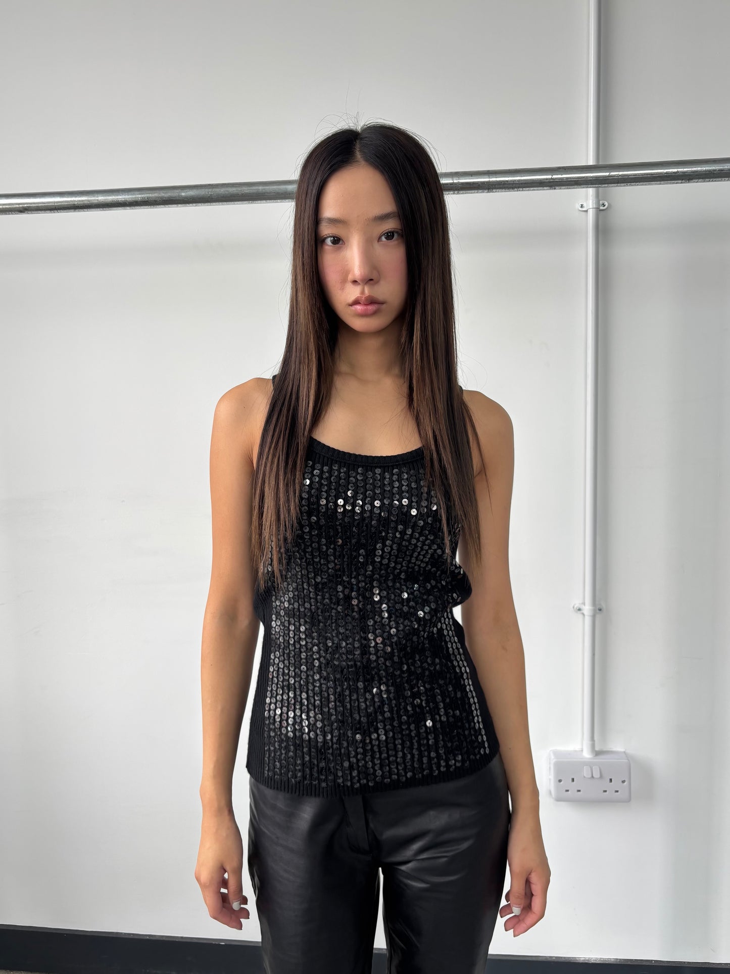 ITALIAN DESIGNER SEQUIN KNIT CAMI