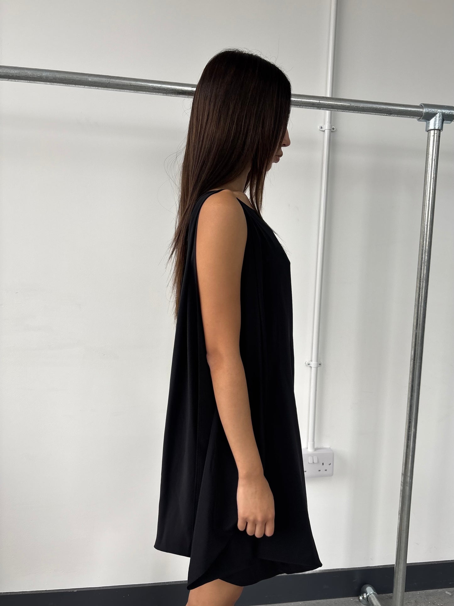 ITALIAN DESIGNER SILK DRAPE DRESS