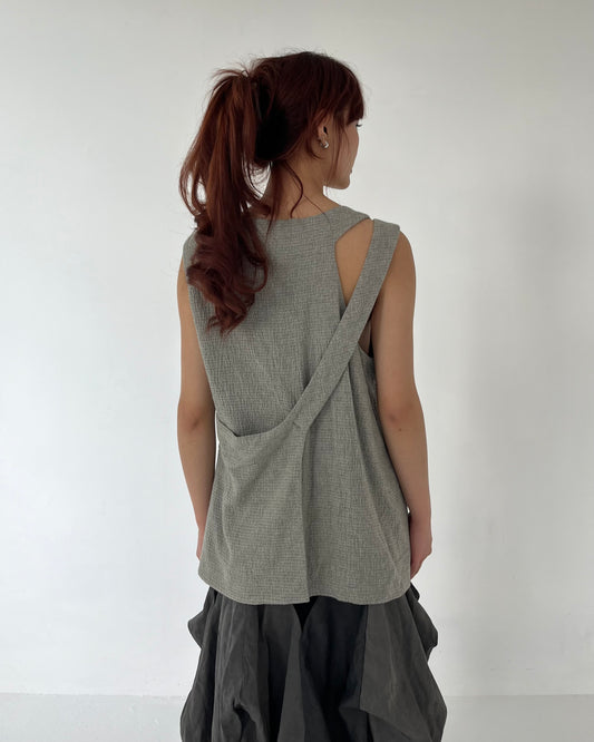 GREY DRAPED TANK