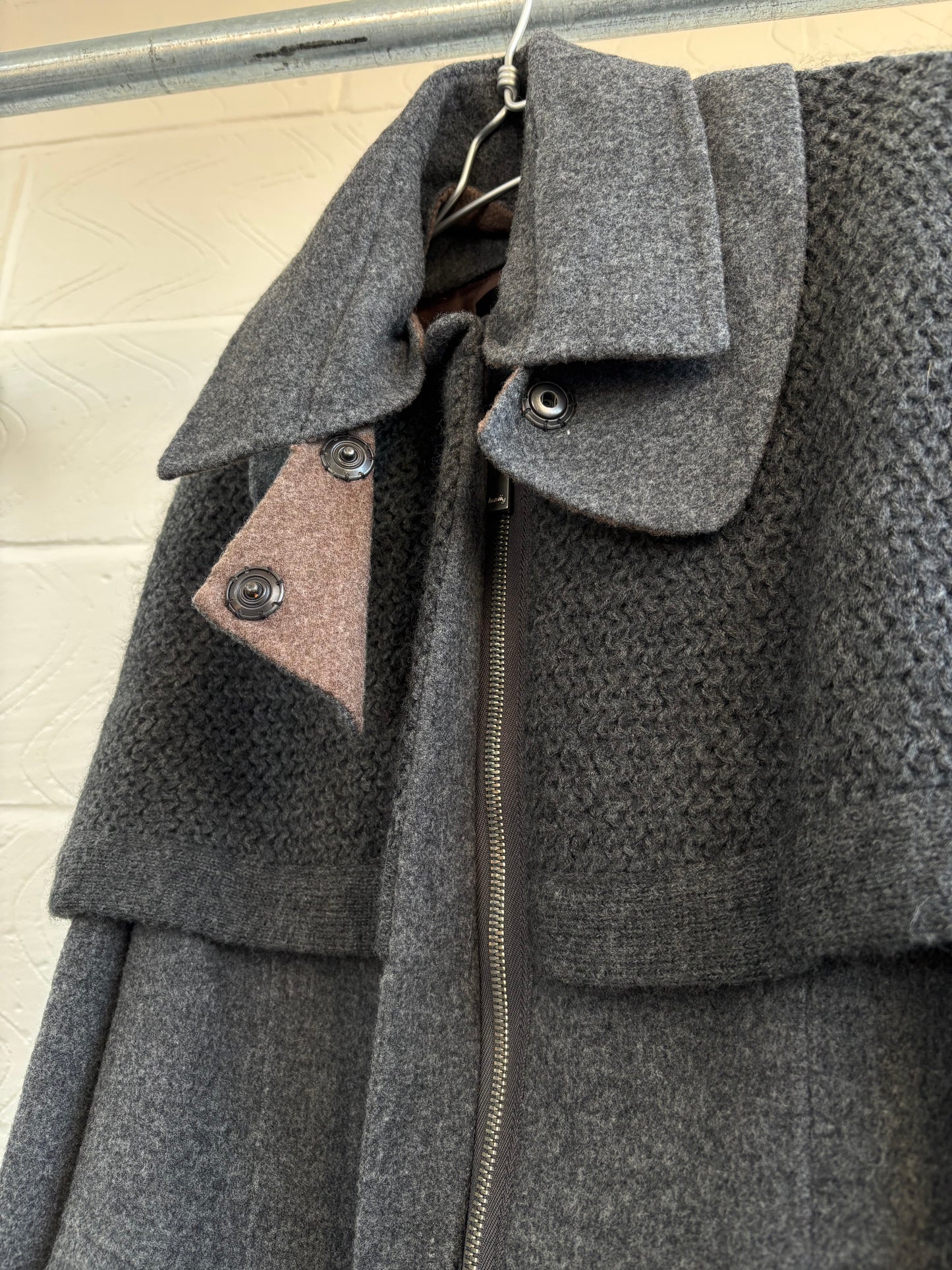KOREAN WOOL LAYERED PEA COAT