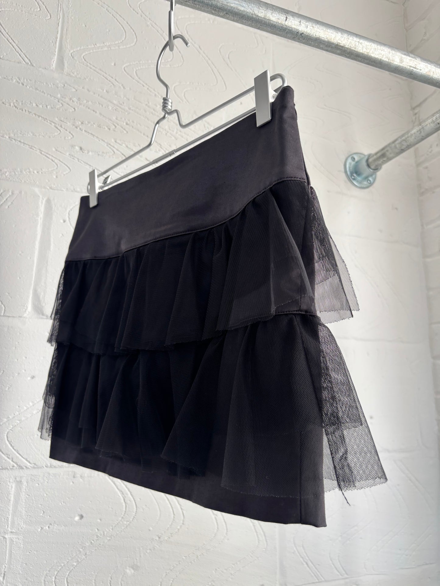 CELYN B MESH FRILLY MINI SKIRT