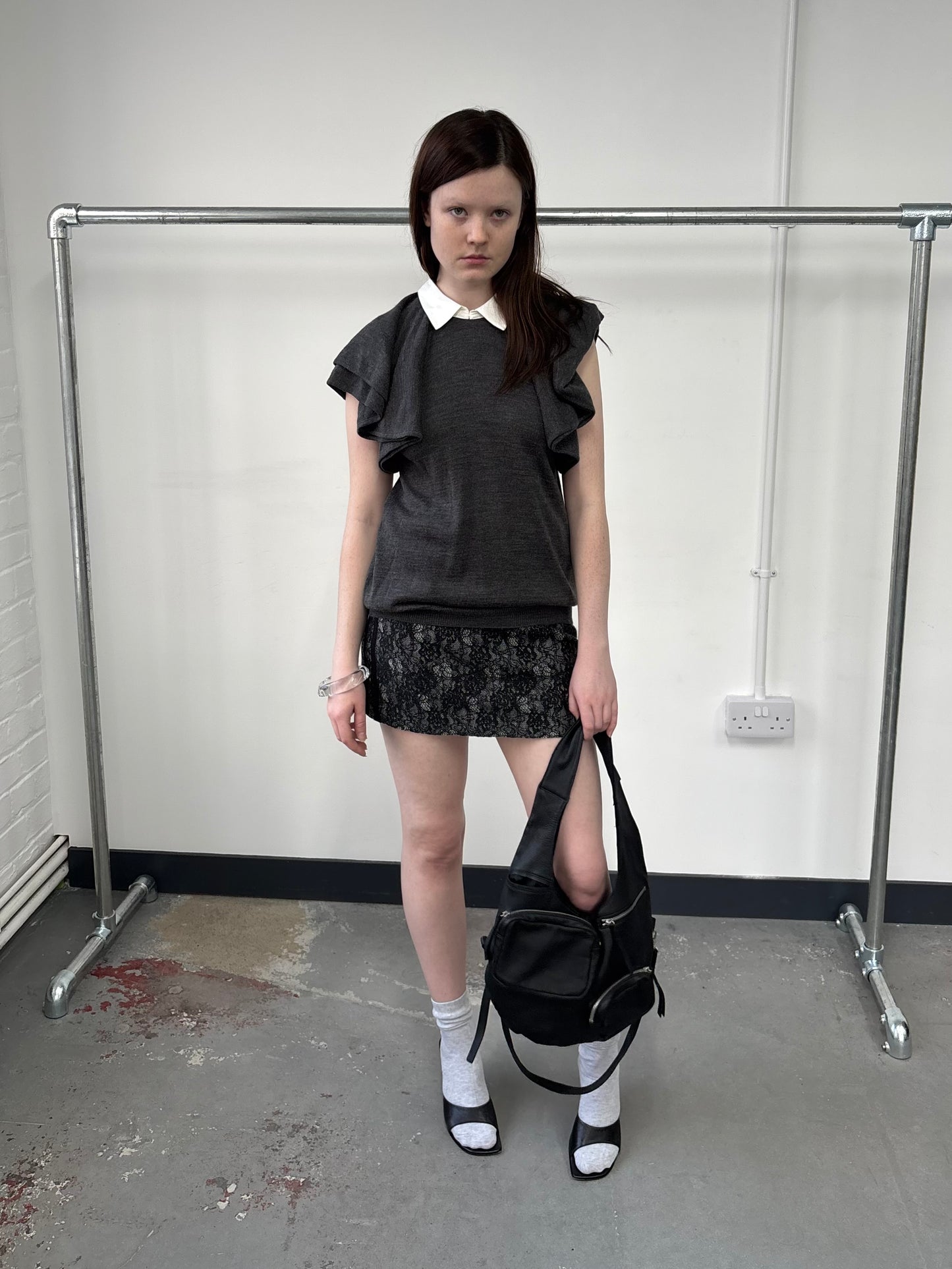 HIROKO KOSHINO LEATHER POCKET BAG