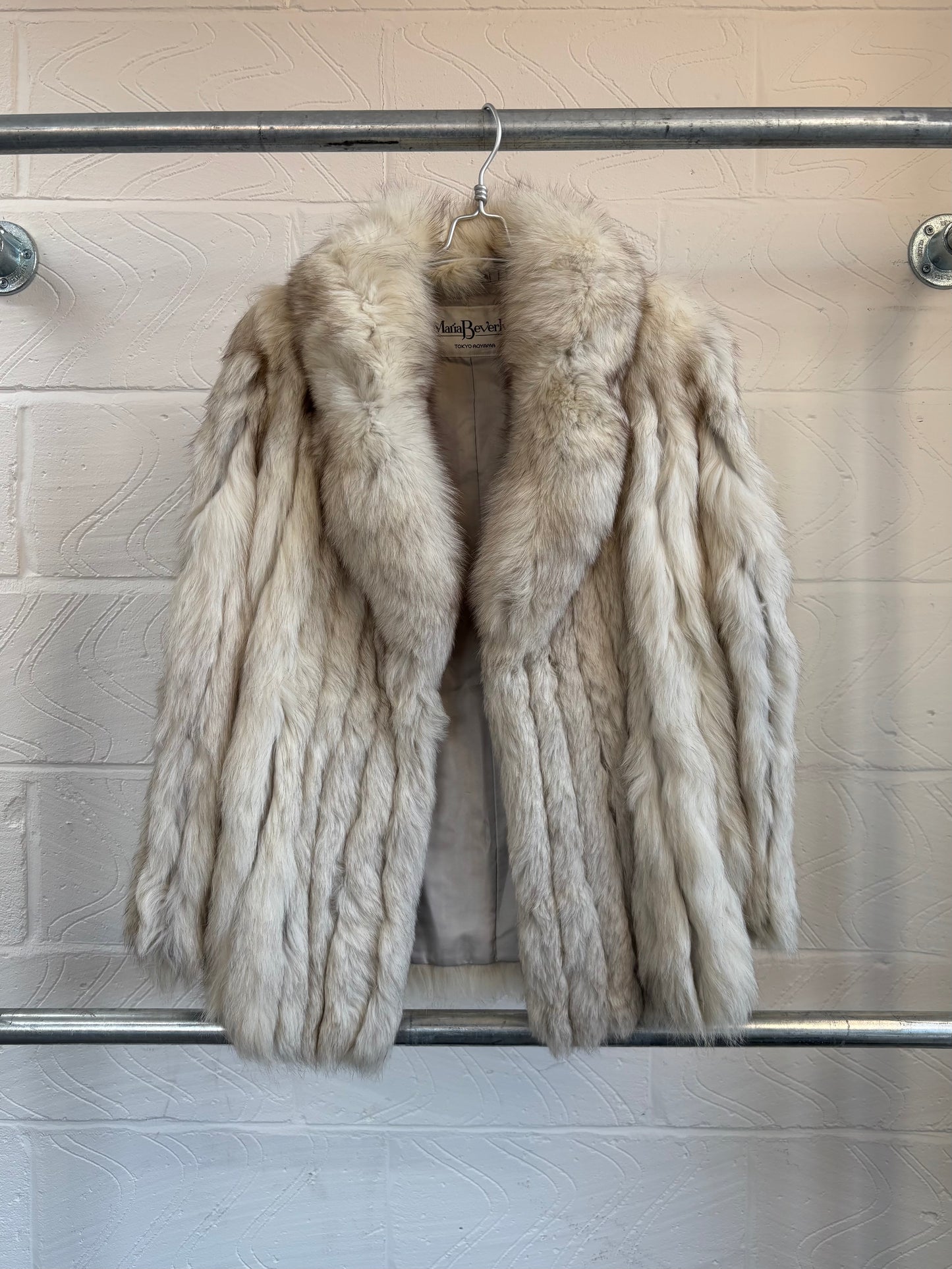 CREAM RIBBED FUR JACKET