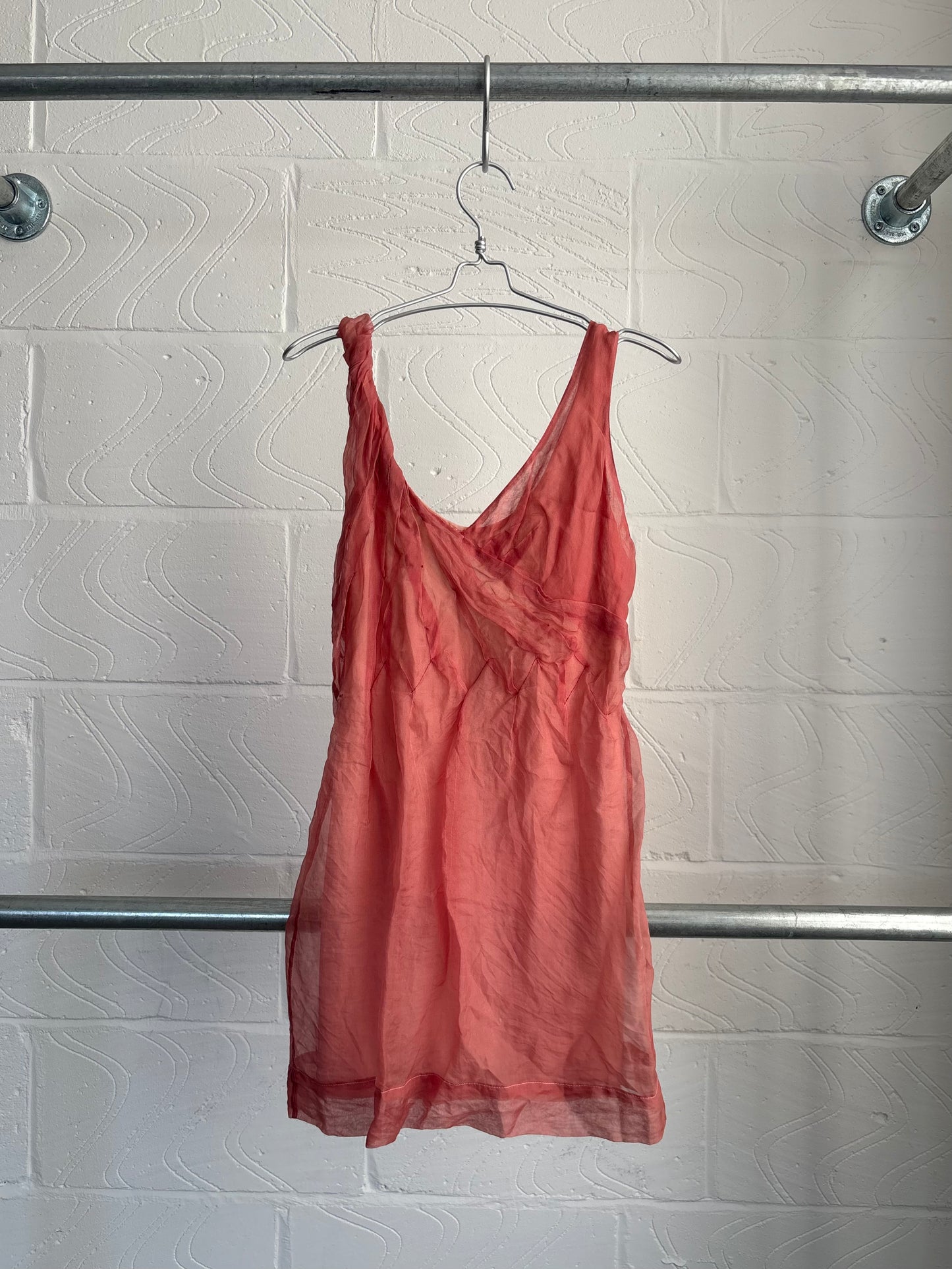 BCBGMAXARZIA RUNWAY LINE SILK DRESS