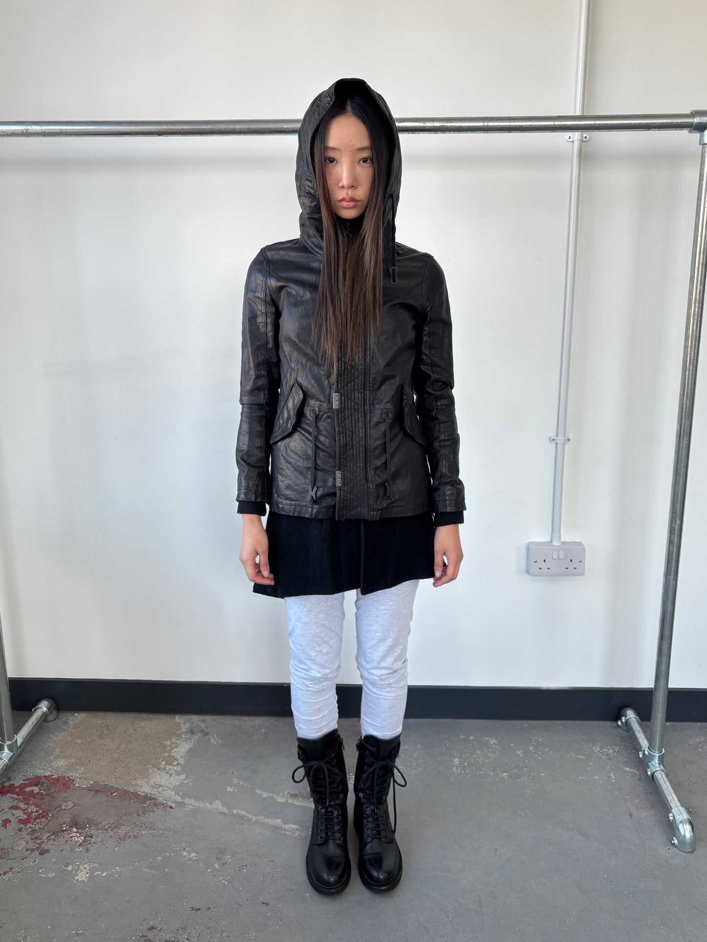 LEATHER JACKET WITH DETACHABLE WOOL