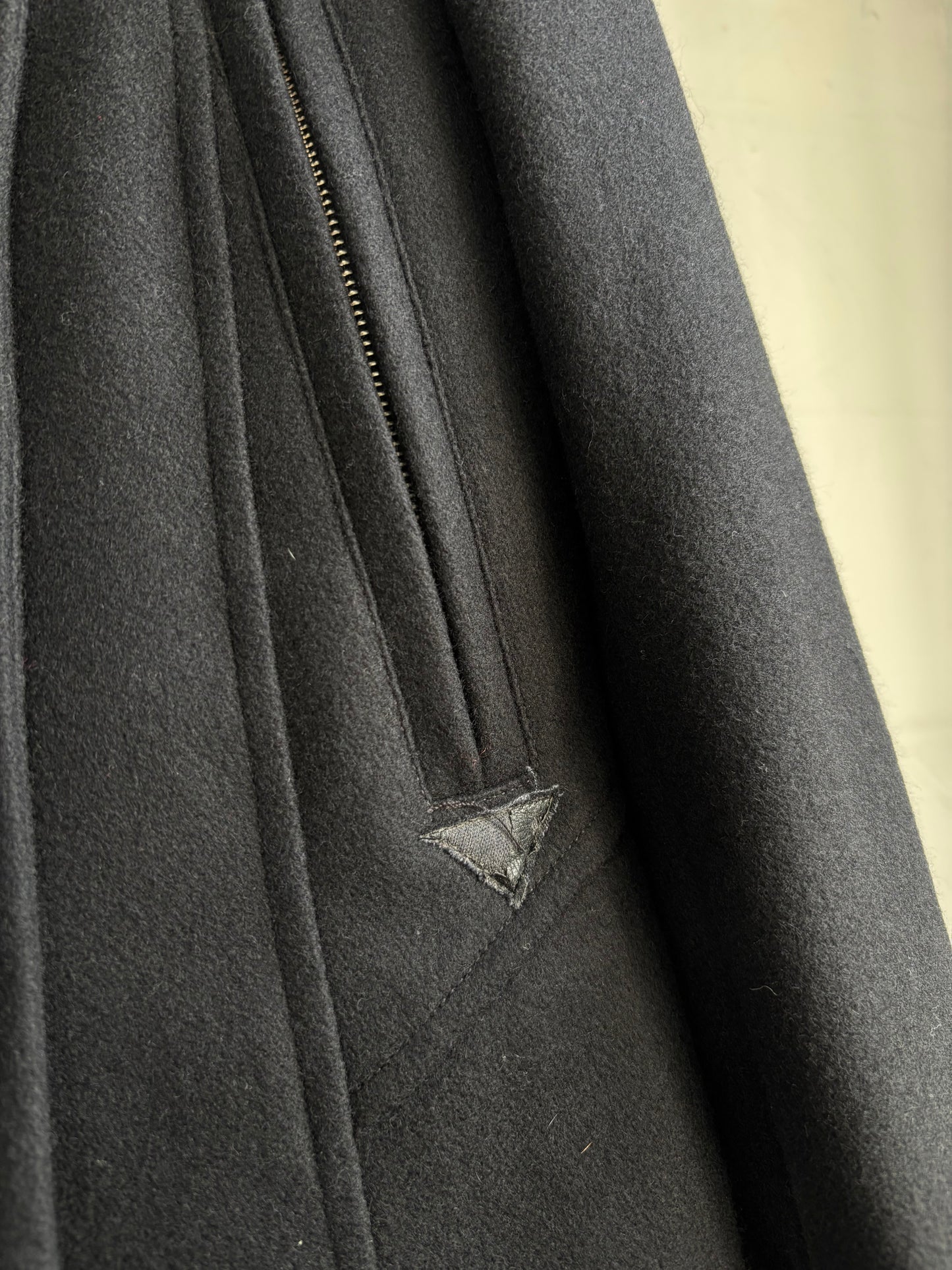 WOOL PEA COAT WITH PLEATED LINING