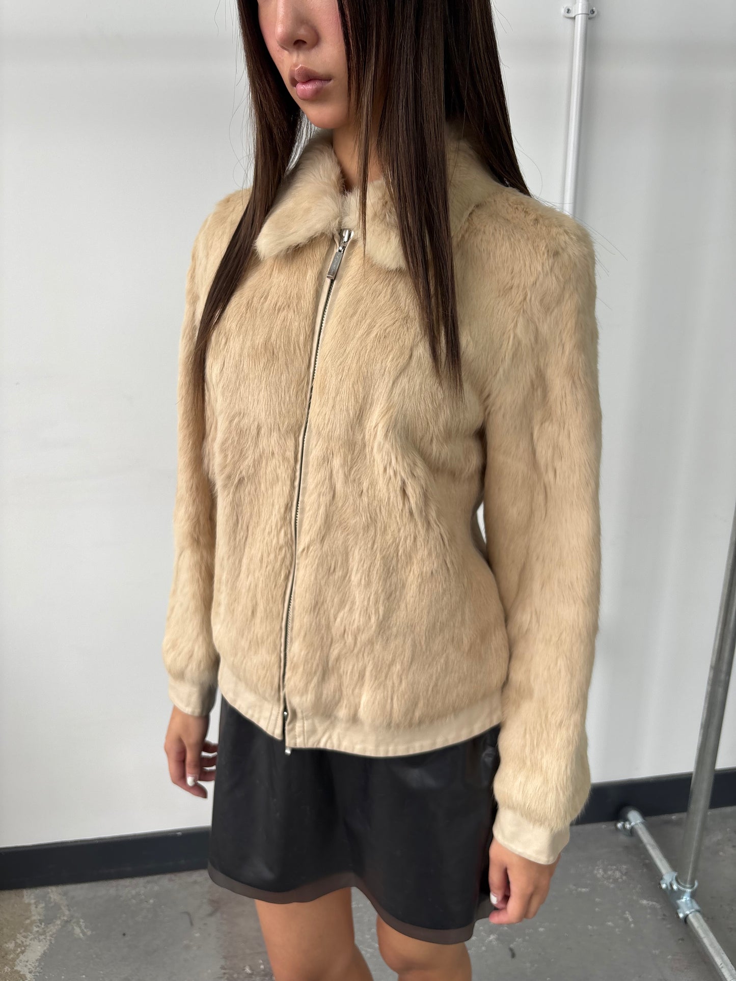 REAL FUR AND LEATHER JACKET