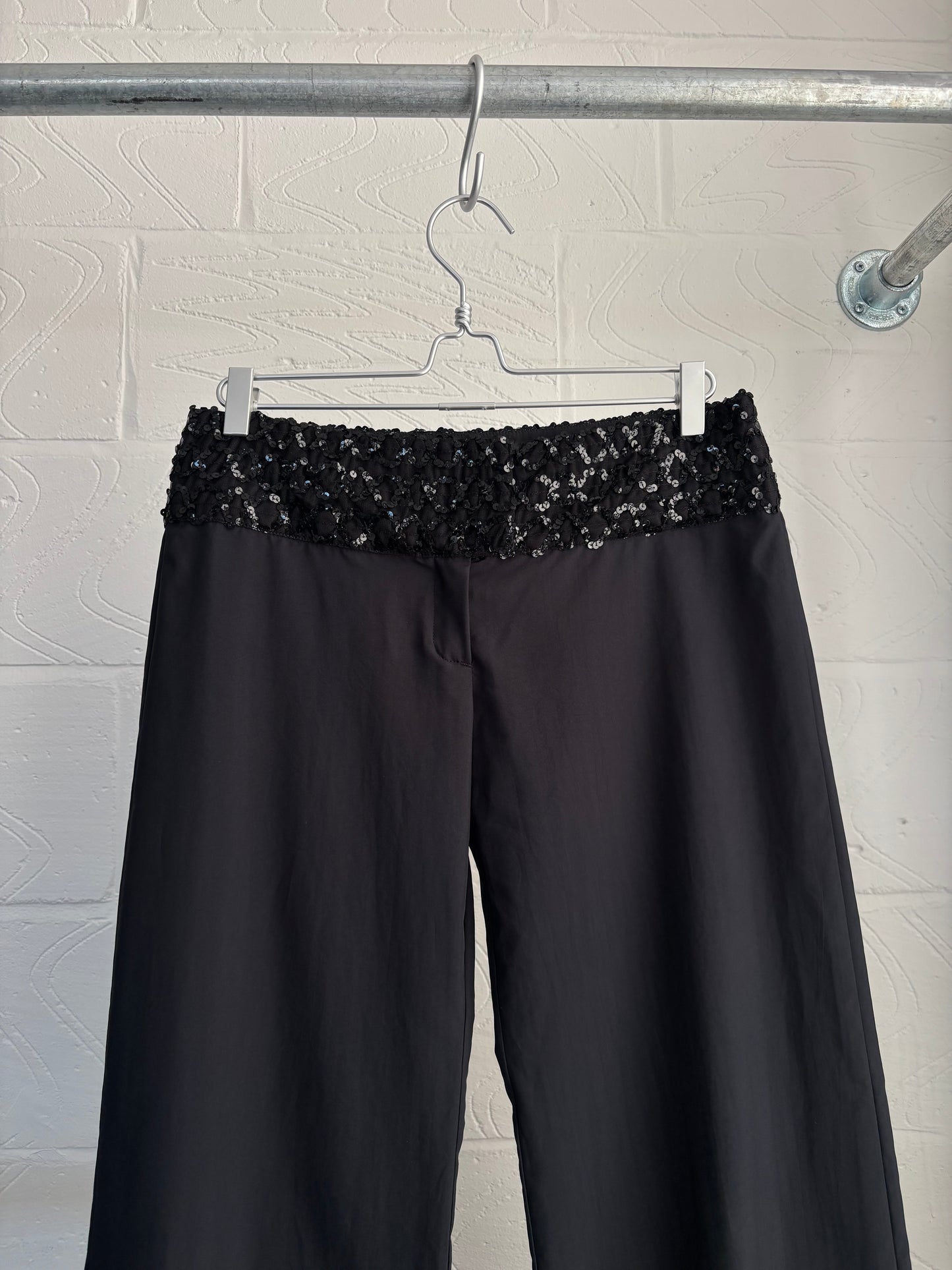 FRENCH DESIGNER TROUSERS WITH SEQUIN WAISTBAND