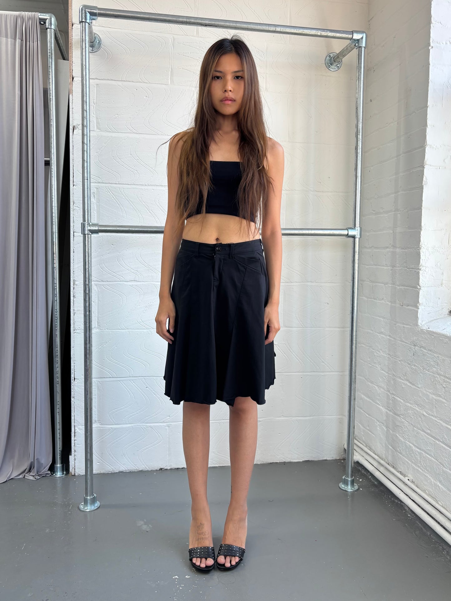 MARITHE FRANCOIS GIRBAUD A-LINE DECONSTRUCTED SKIRT