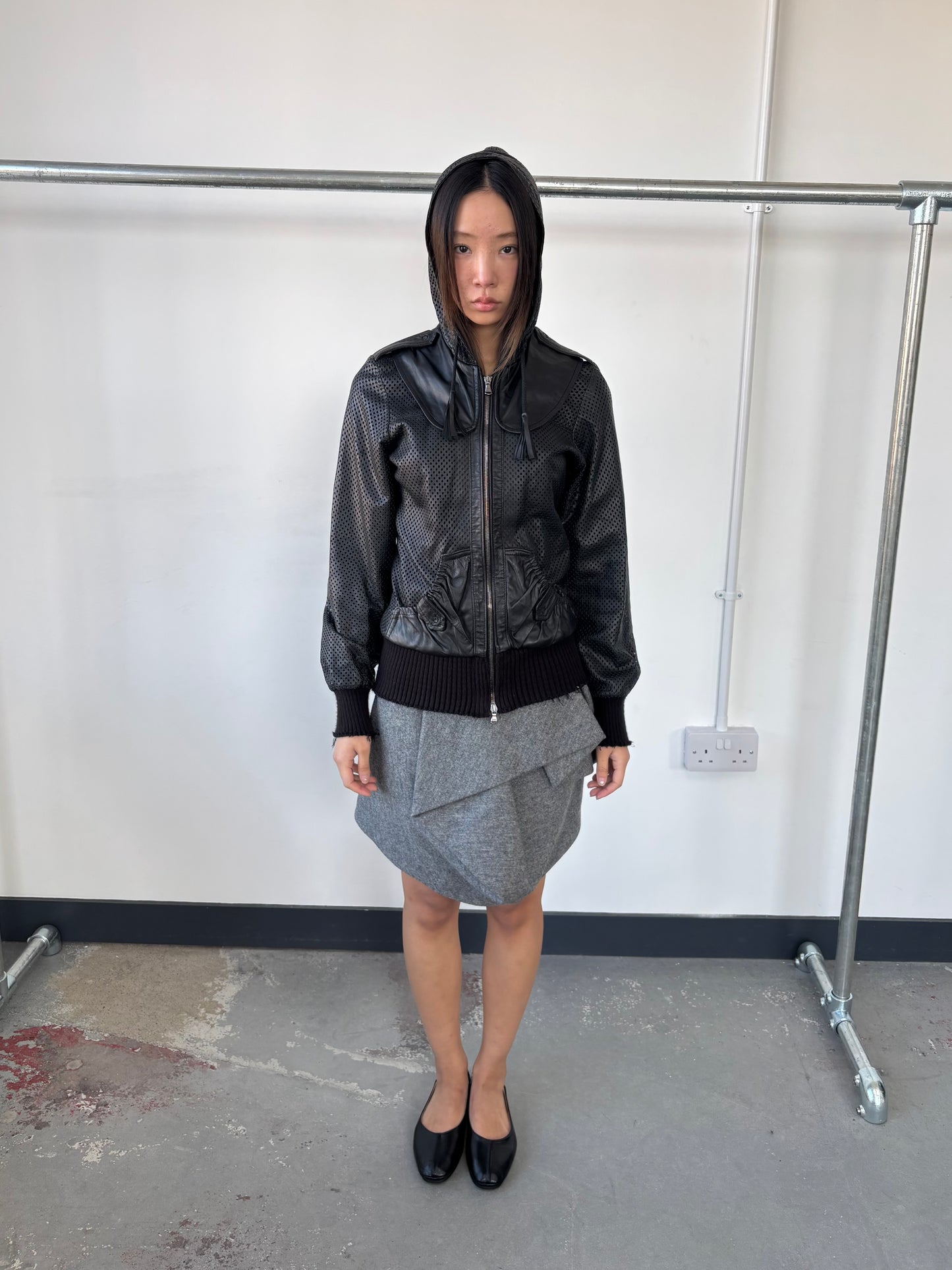 GIORGIO BRATO PERFORATED LEATHER JACKET