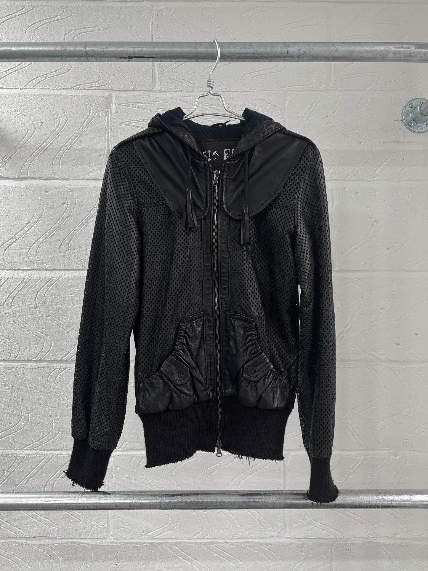 GIORGIO BRATO PERFORATED LEATHER JACKET