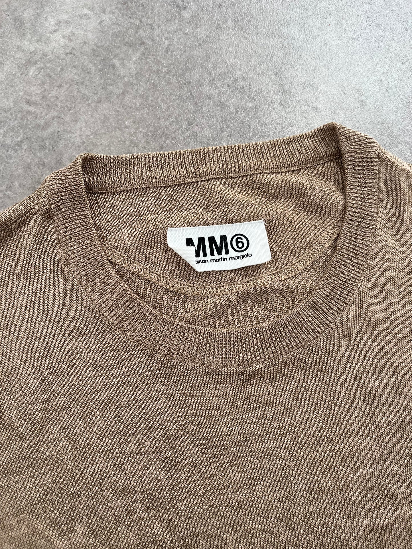 MM6 GOLD KNIT WIDE WAISTBAND TOP