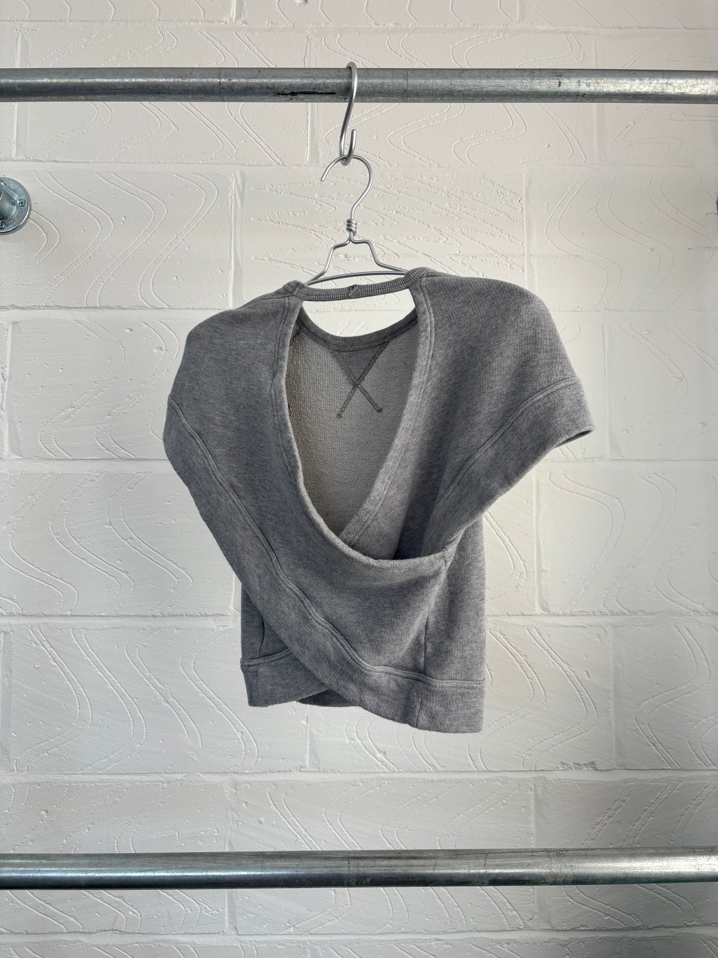 SWEAT JERSEY TOP WITH WRAP OPEN BACK