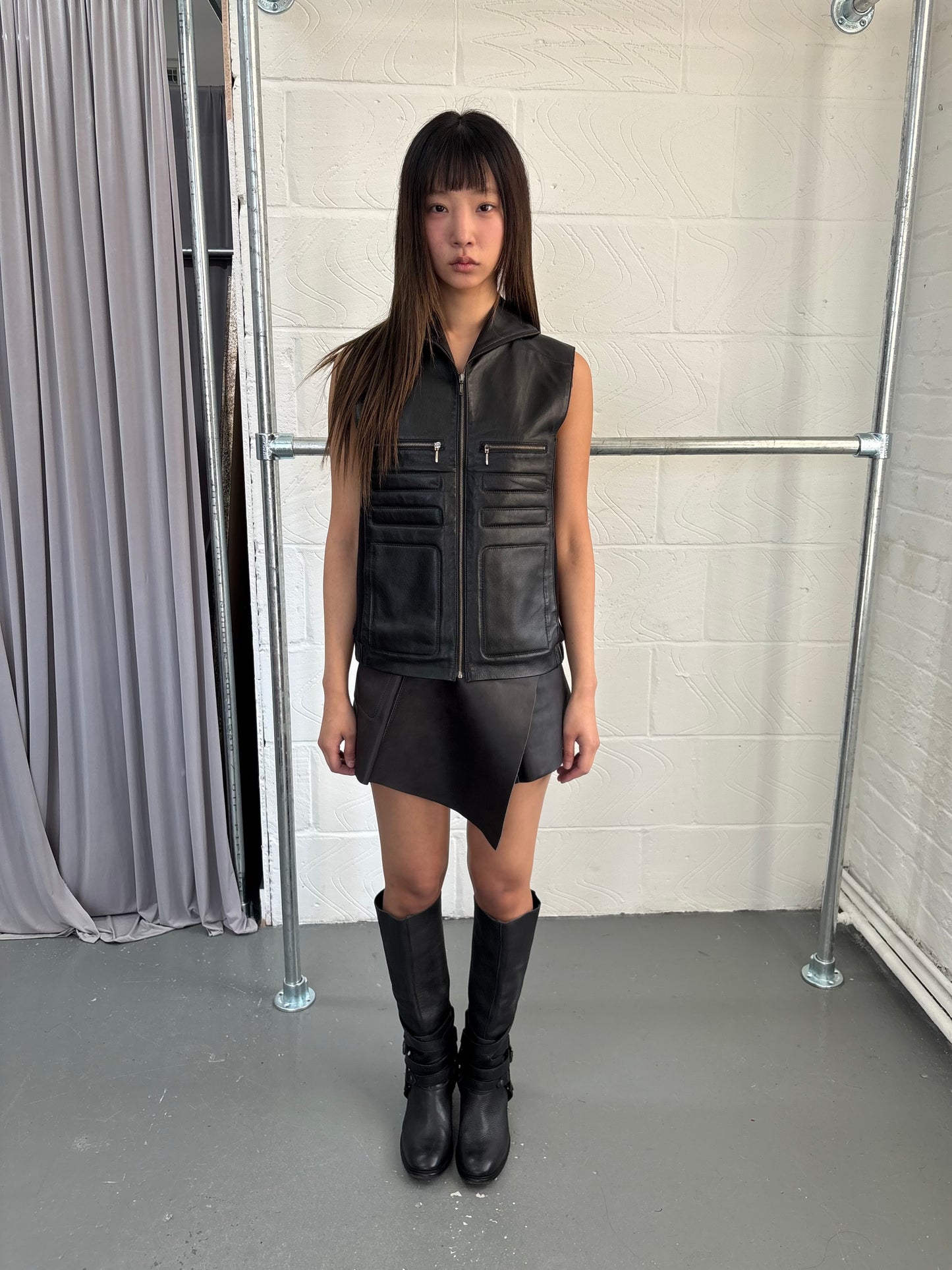 JAPANESE DESIGNER LEATHER MOTO VEST