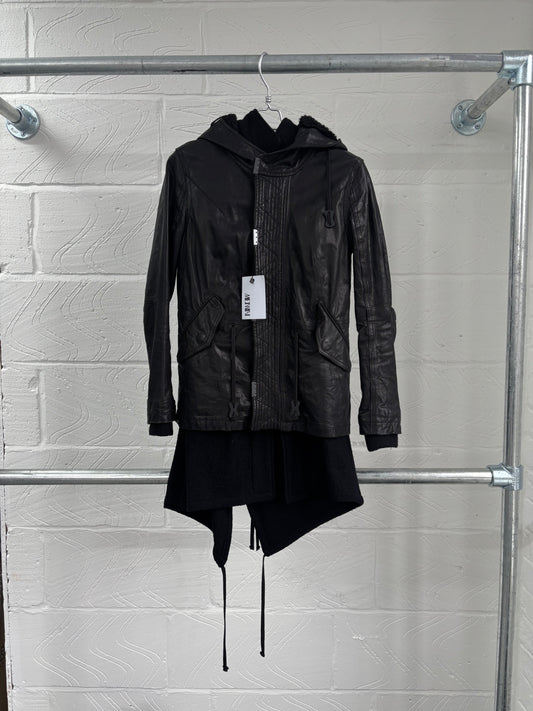 LEATHER JACKET WITH DETACHABLE WOOL