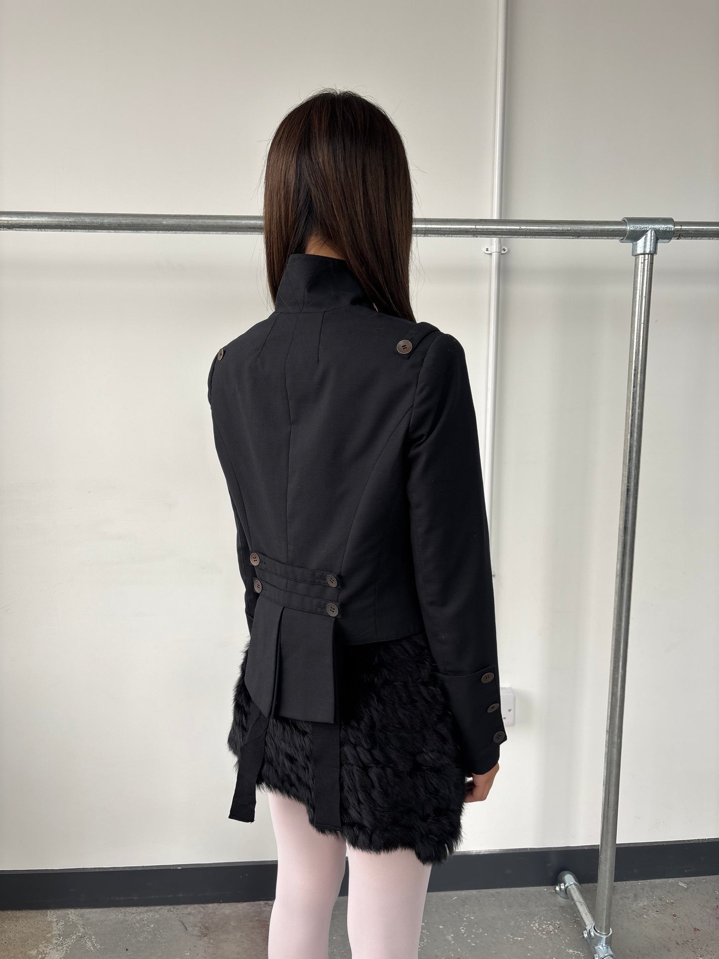 ASYMMETRIC BUTTON UP FITTED JACKET