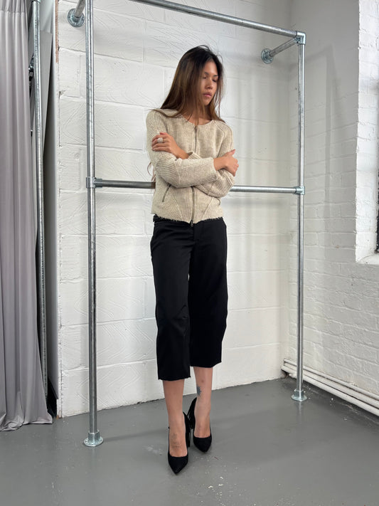 PRADA CIRCA 2007 WOOL CROPPED TROUSERS