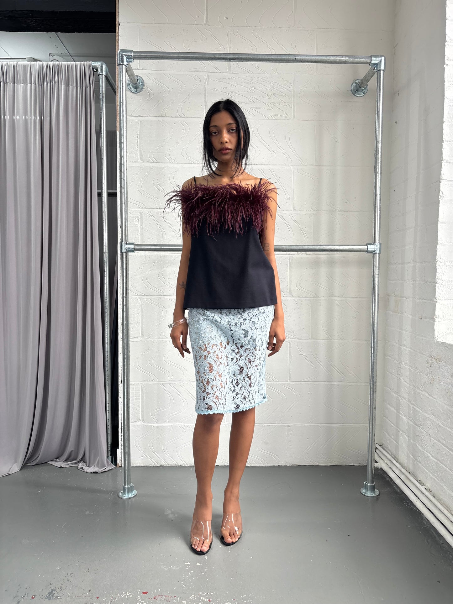 REAL FEATHER CAMI TOP