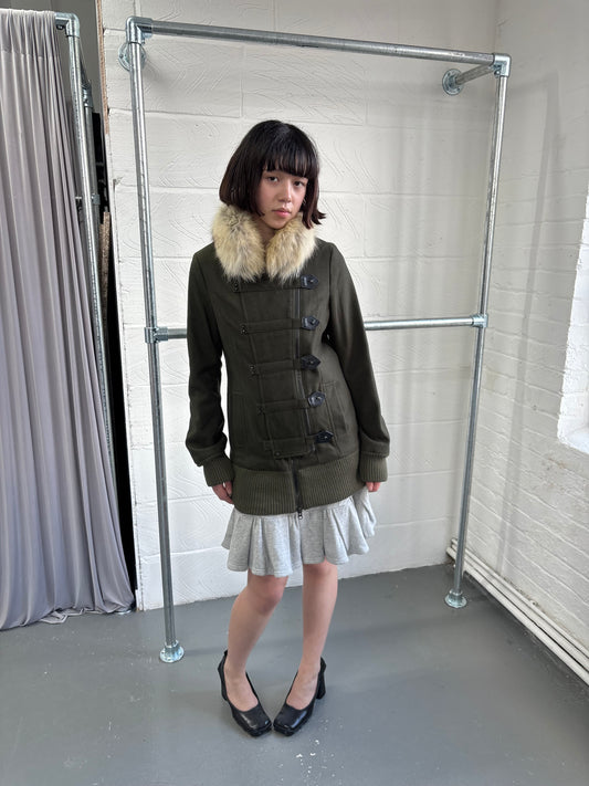 MILITARY JACKET WITH FUR COLLAR
