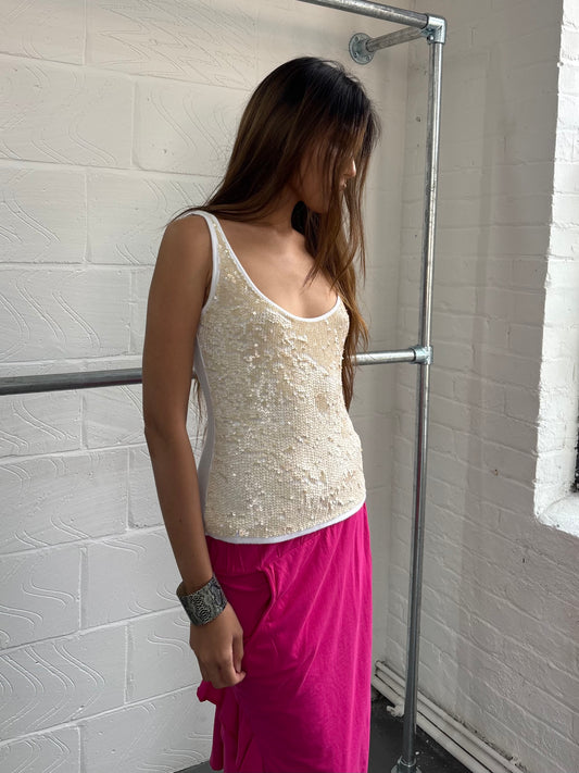 SEQUIN RIBBED CAMI