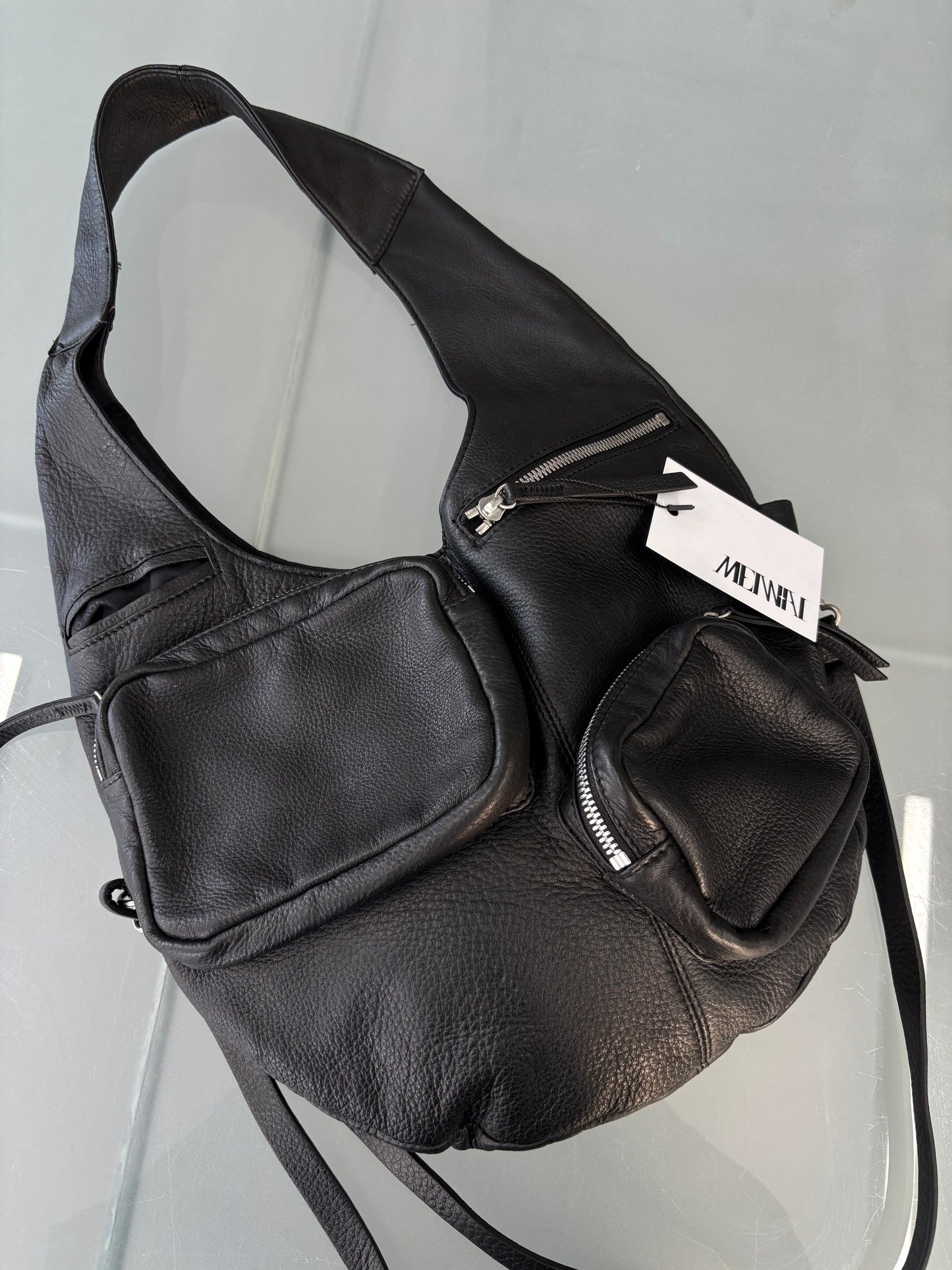 HIROKO KOSHINO LEATHER POCKET BAG