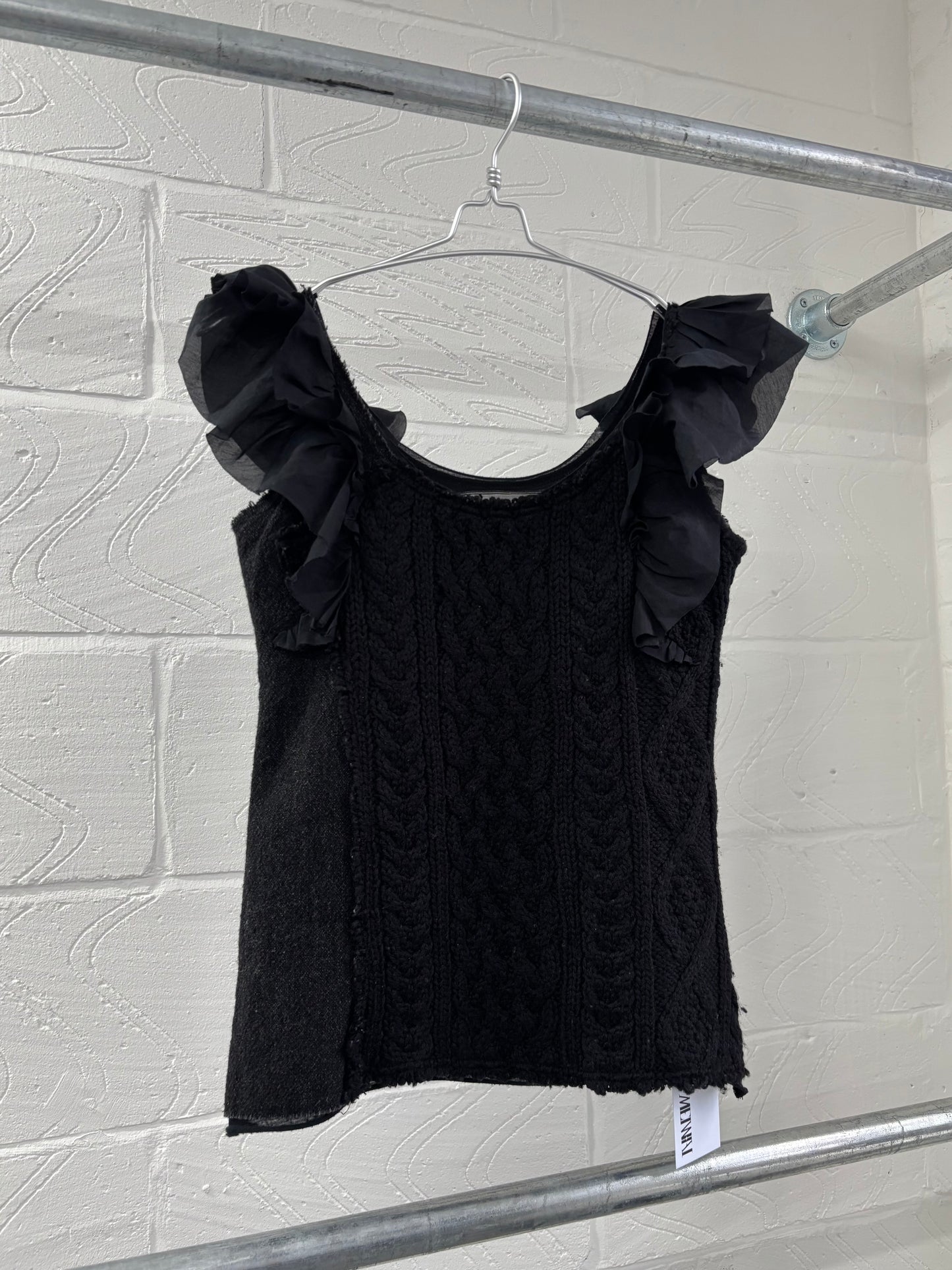 JAPANESE DESIGNER WOOL FRILLY TANK