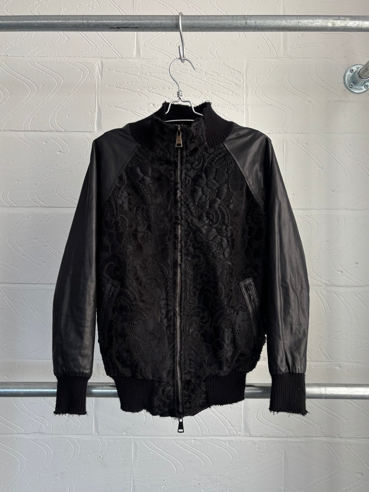 GIORGIO BRATO LEATHER PONY HAIR JACKET
