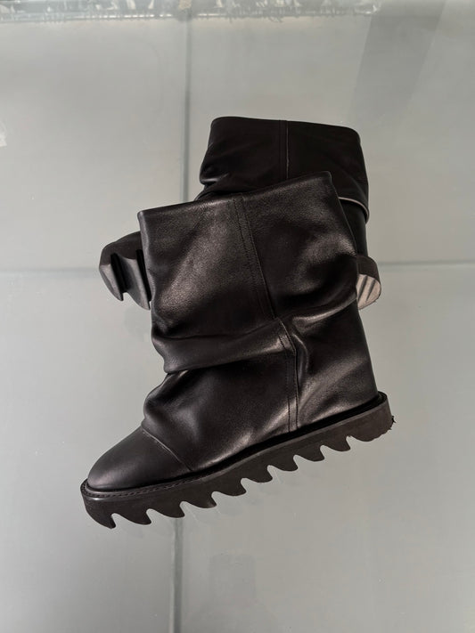 ZUCCA SLOUCH LEATHER BOOTS
