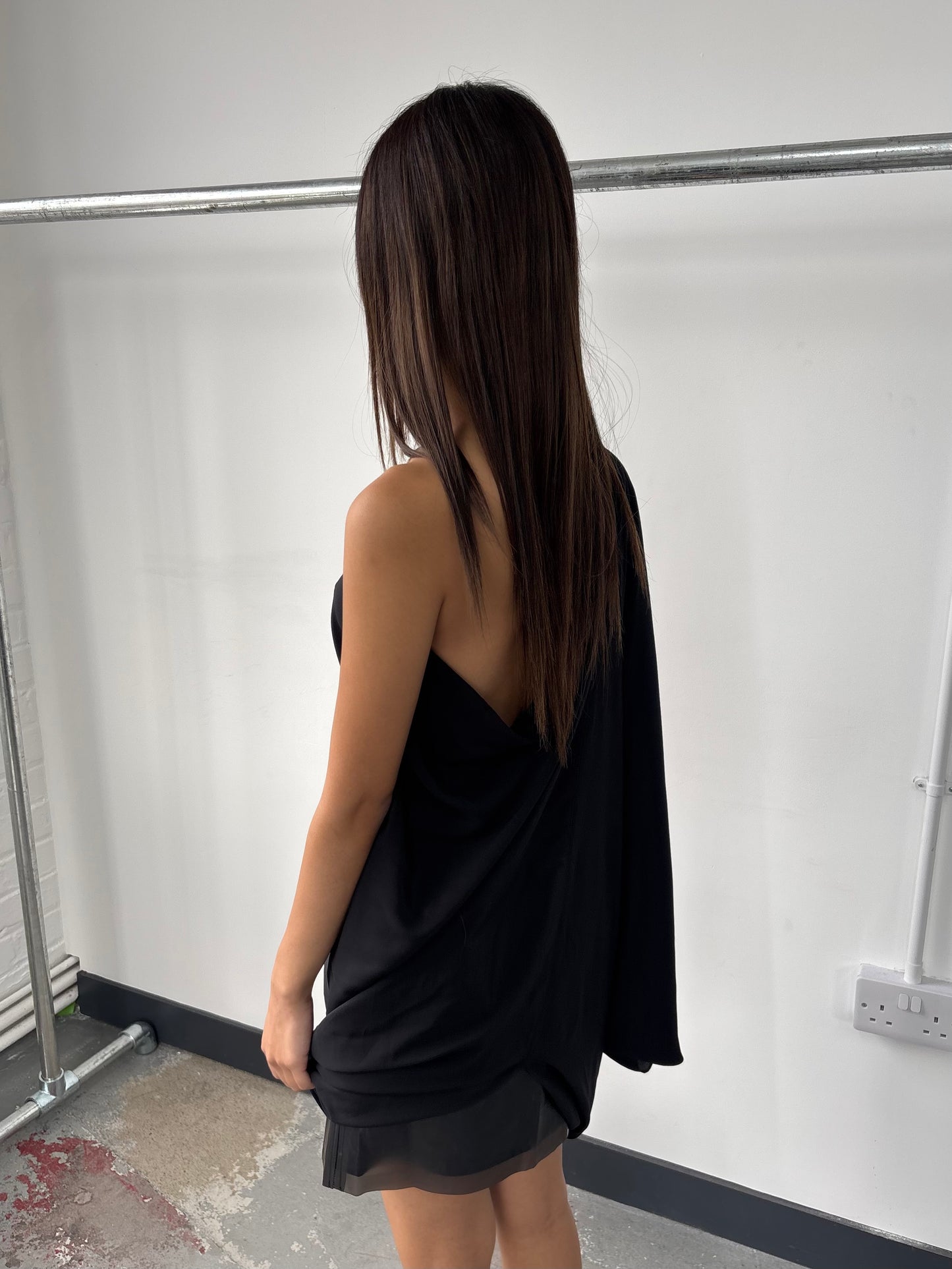 ITALIAN DESIGNER SILK DRAPE DRESS