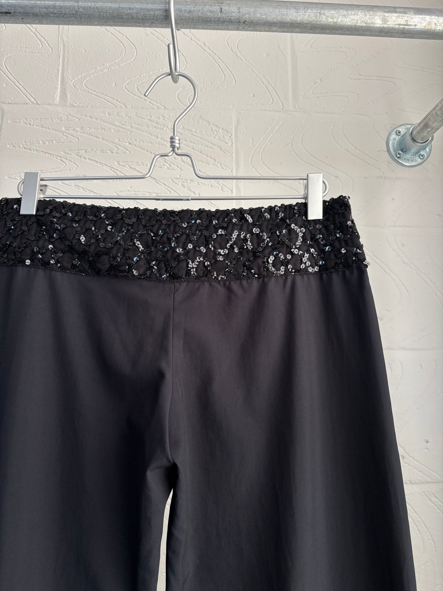 FRENCH DESIGNER TROUSERS WITH SEQUIN WAISTBAND