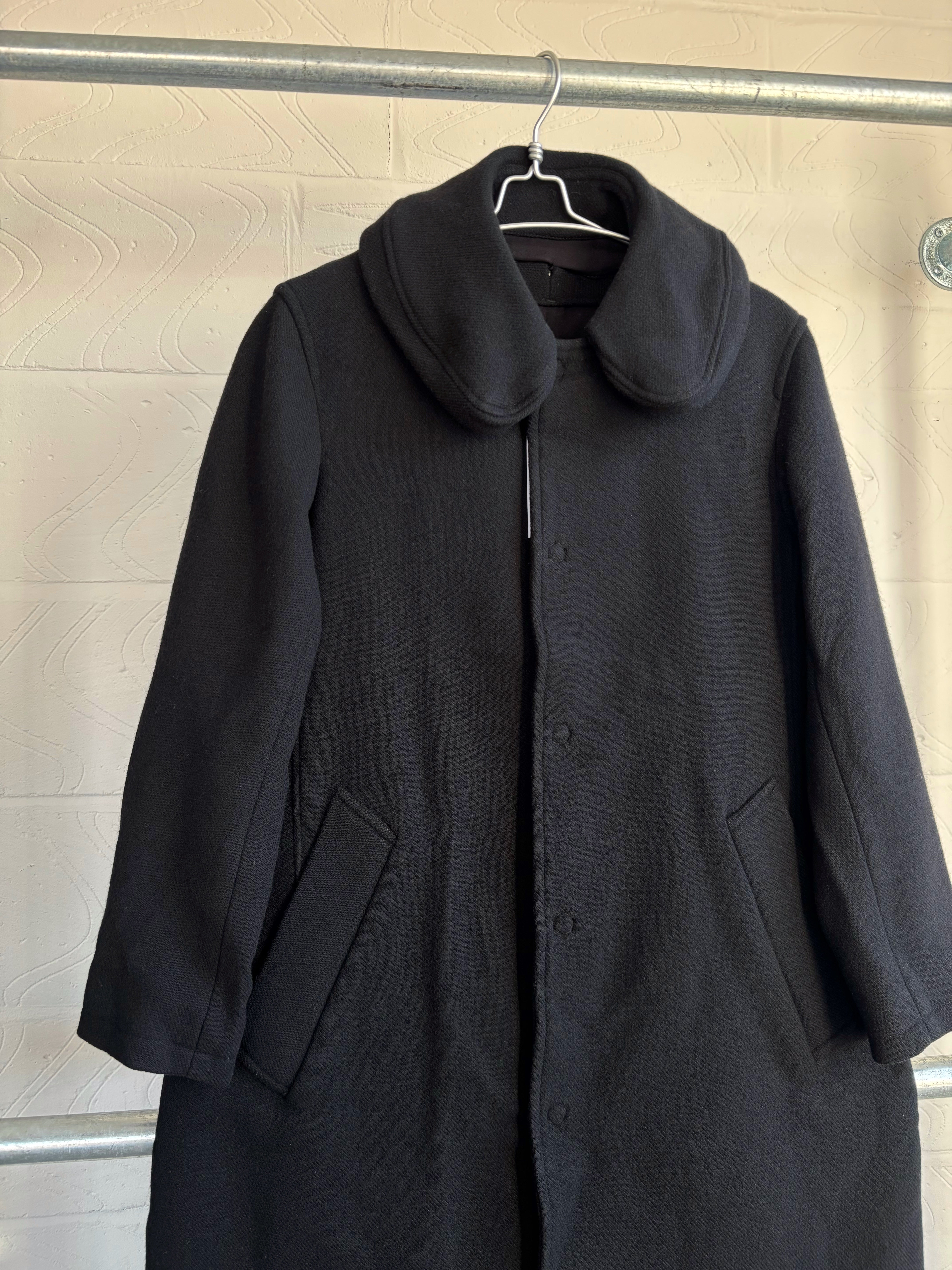 00s ZUCCa 短丈 ピーコート ウール 黒 ダークコア archive ZUCCA OVERSIZED PEA COAT – MEIWAI