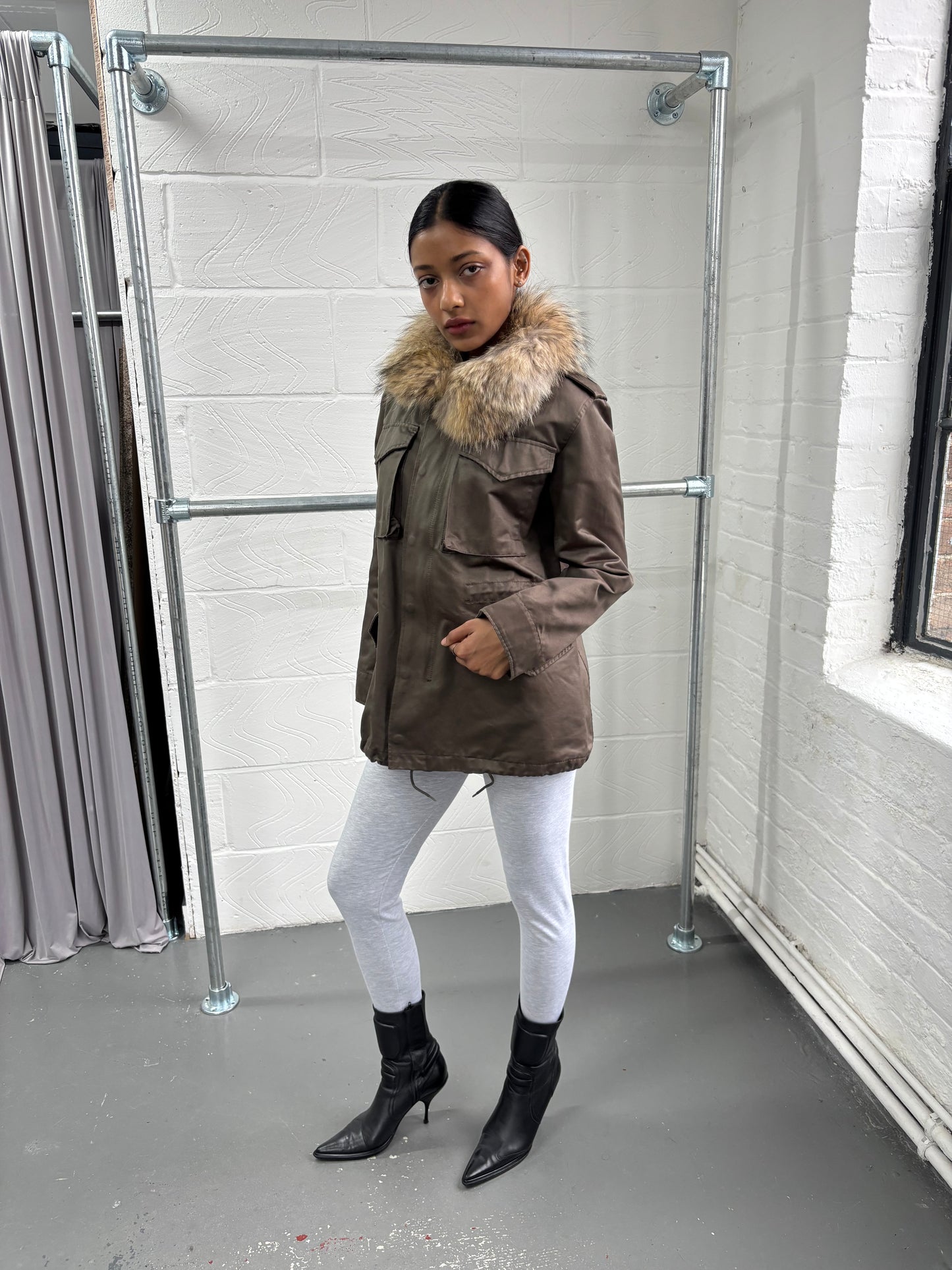 ZUCCA AW08 UTILITY FUR COLLAR JACKET